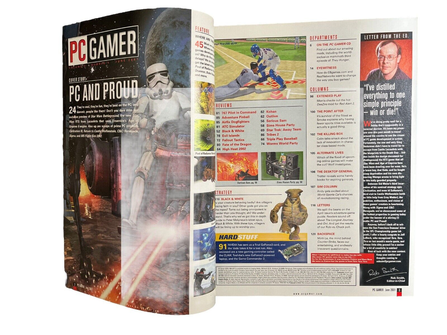 Collectable PC GAMER Magazine Vol.8 No.6 June 2001 - Star Wars Battleground