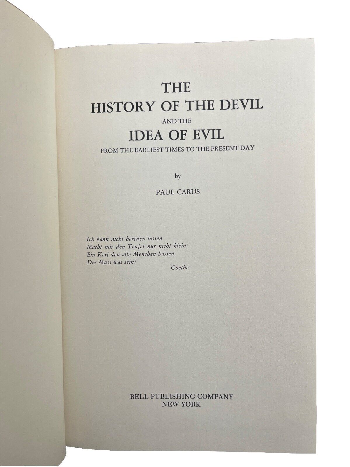 Collectable Vintage Book The History Of The Devil and the Idea of Evil