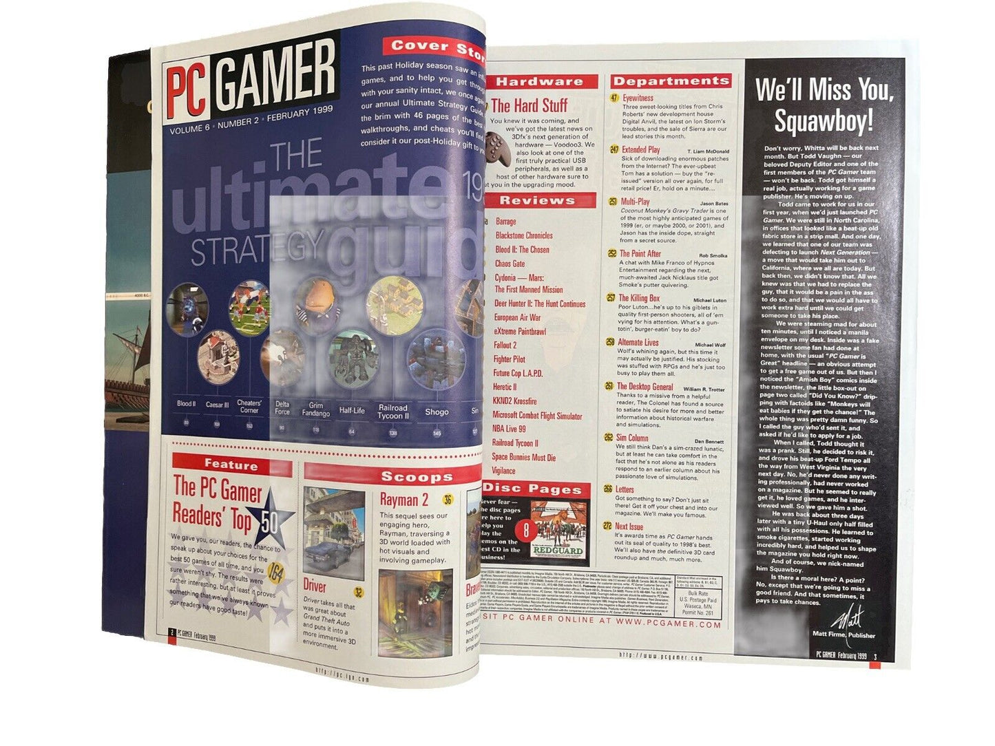 Vintage PC GAMER Magazine Vol.6 No.2 Feb 1999 - The Ultimate Strategy Guide 1999