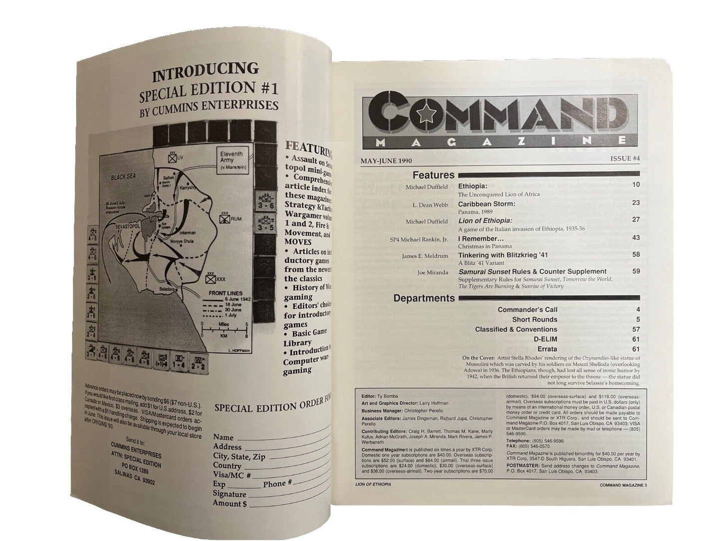 XTR Collectable Command Wargaming Magazine #4 May-June 1990 - Lion Of Ethiopia