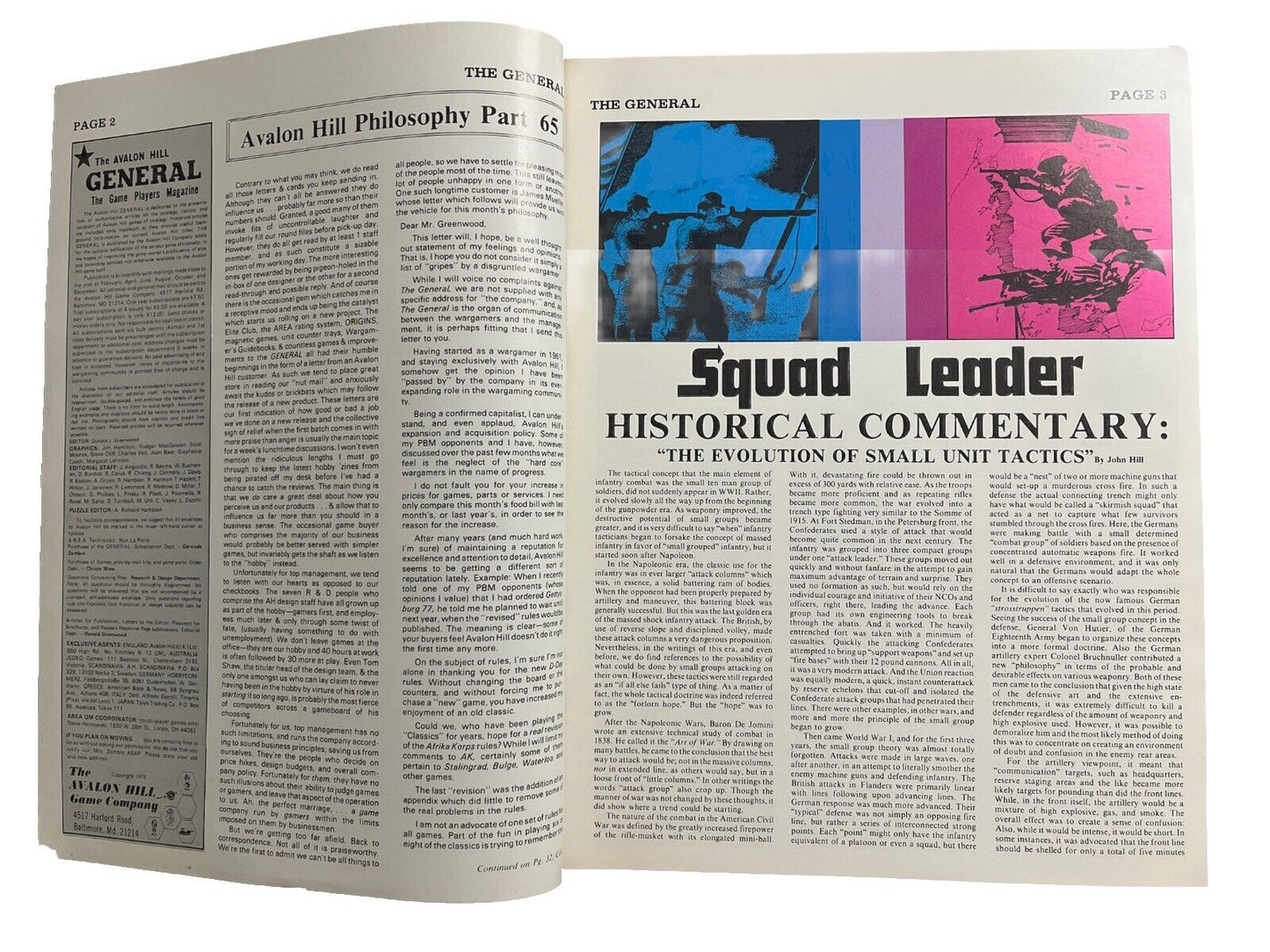 Avalon Hill The General Collectable Vintage Magazine Vol 14 #5-Squad Leader