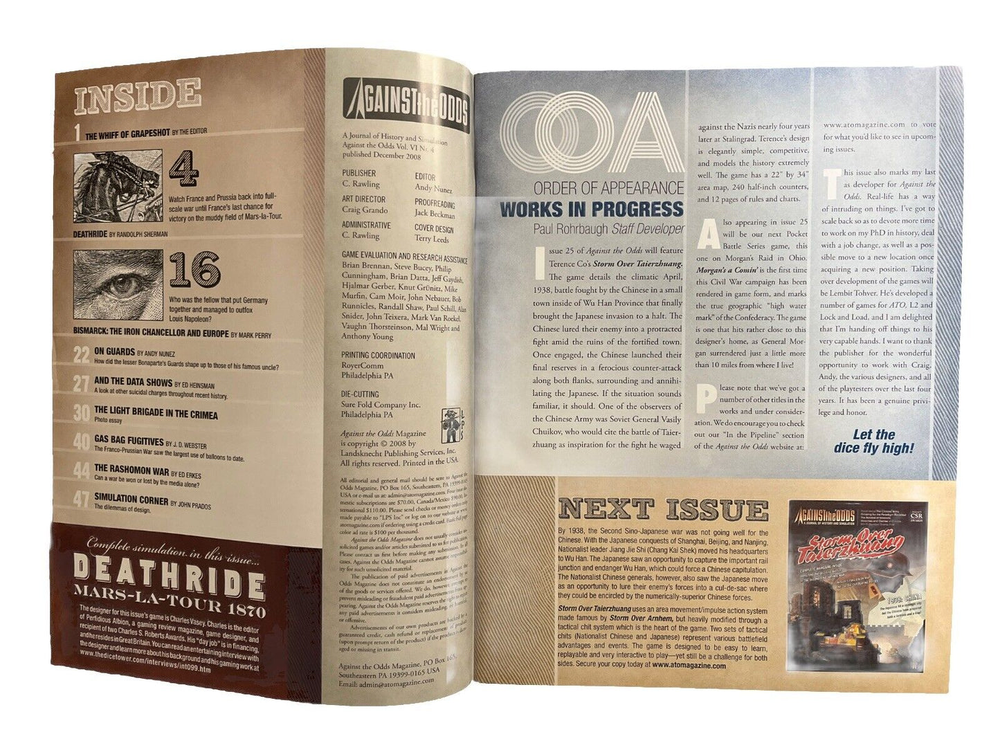 Against the Odds Magazine #24 With Board Game Deathride - Mars-La-Tour 1870