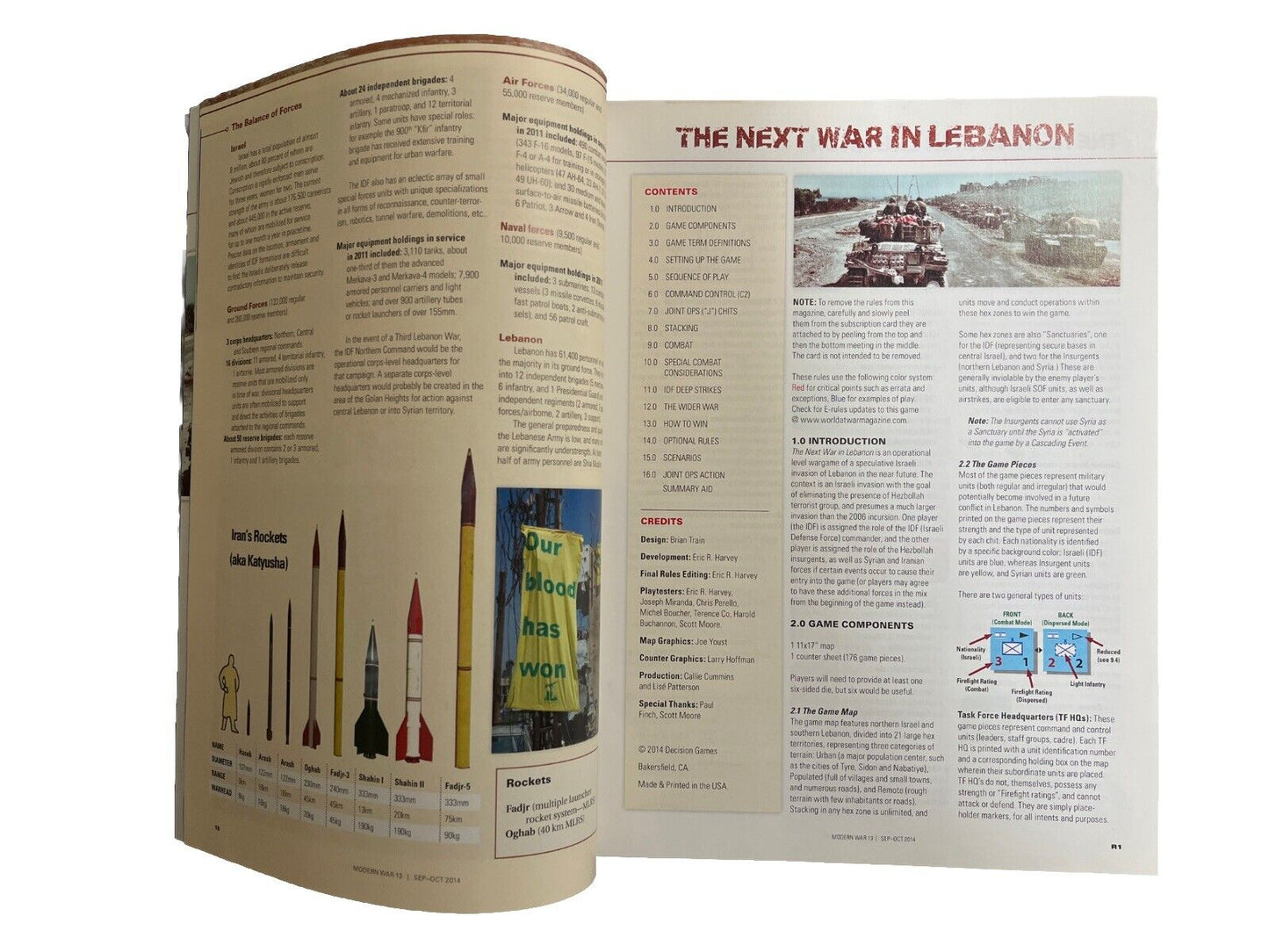 Modern War Magazine #13 With Military History Board Game - Next War In Lebanon