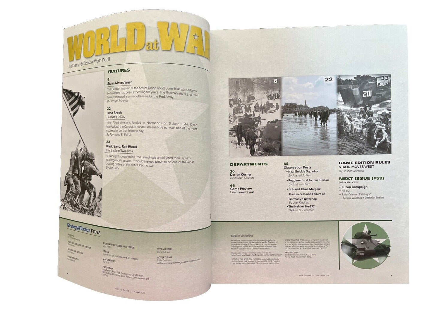 Collectable World At War Game Magazine #58 Feb-Mar 2018 - STALIN MOVES WEST