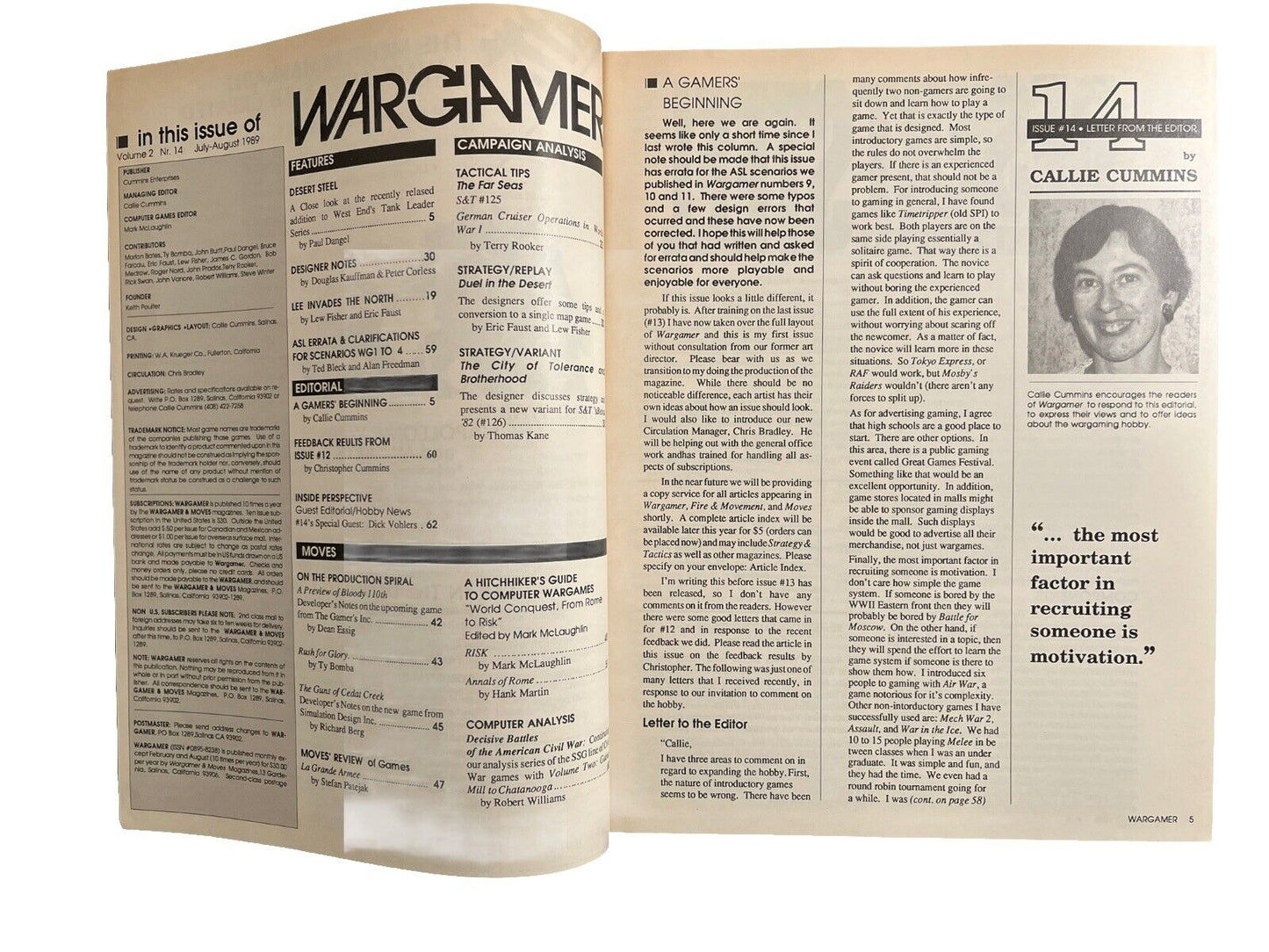 Collectable Vintage WARGAMER Magazine VOL.2 #14 July-Aug 1989 - Desert Steel