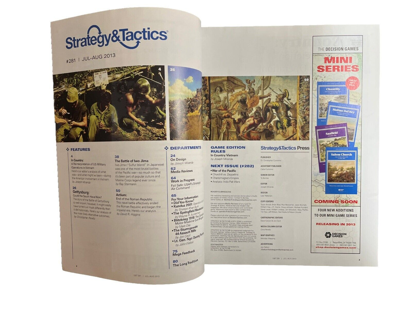 Strategy & Tactics Wargame Mag #281 N Board Game - In Country: The Vietnam War