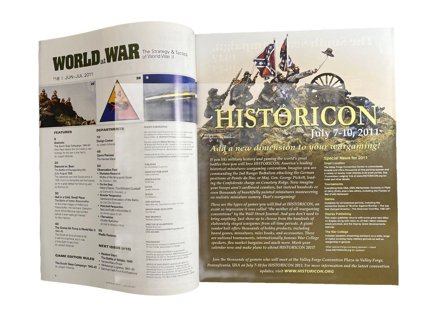 World At War Magazine #18 And History Board Game - South Seas Campaign 1942-1943