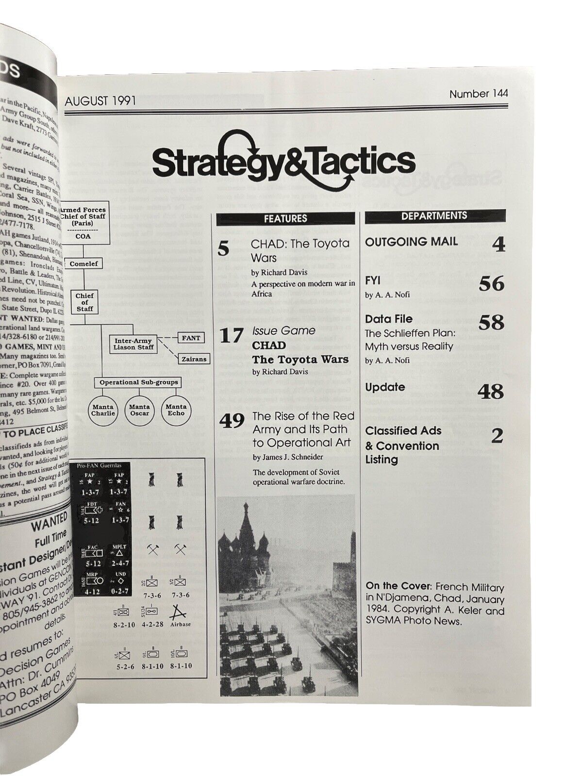 Strategy & Tactics Combat Wargame Magazine #144 1991 Chad The Toyota Wars