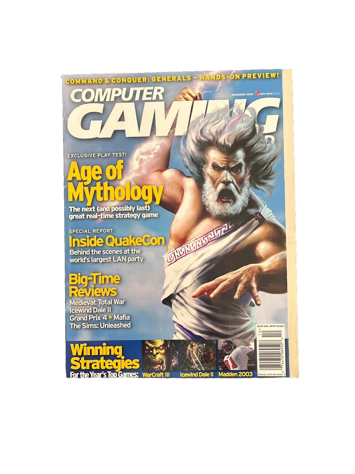 Computer Gaming World PC Game Magazine #221 December 2002 Age Of Mythology