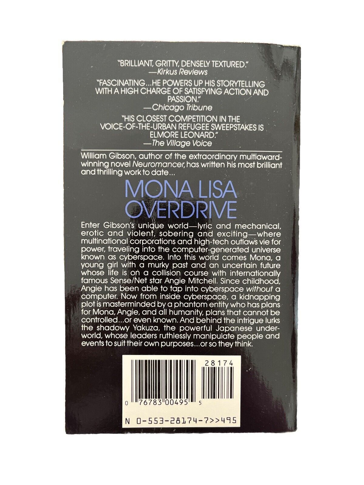 Mono Lisa Overdrive - William Gibson - 1989 Bantam Paperback Will Cormier Cover