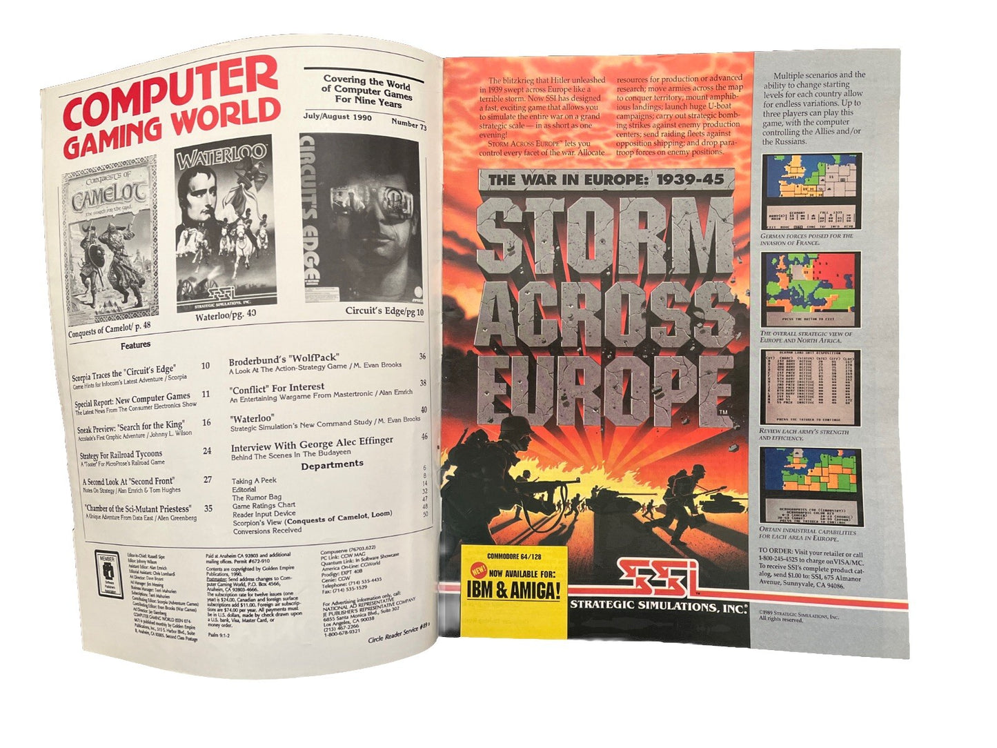 Computer Gaming World Strategy Magazine #73 1990 Accolade’s… Search For The King