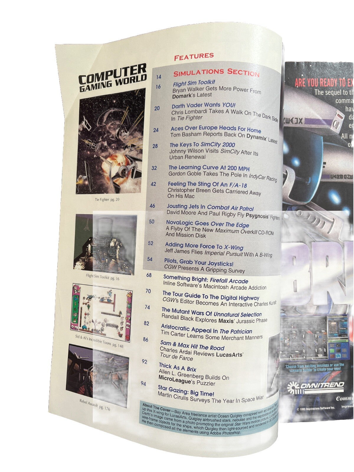 Computer Gaming World Mag #115 The Empire Strikes Back LucasArts’ Tie Fighter