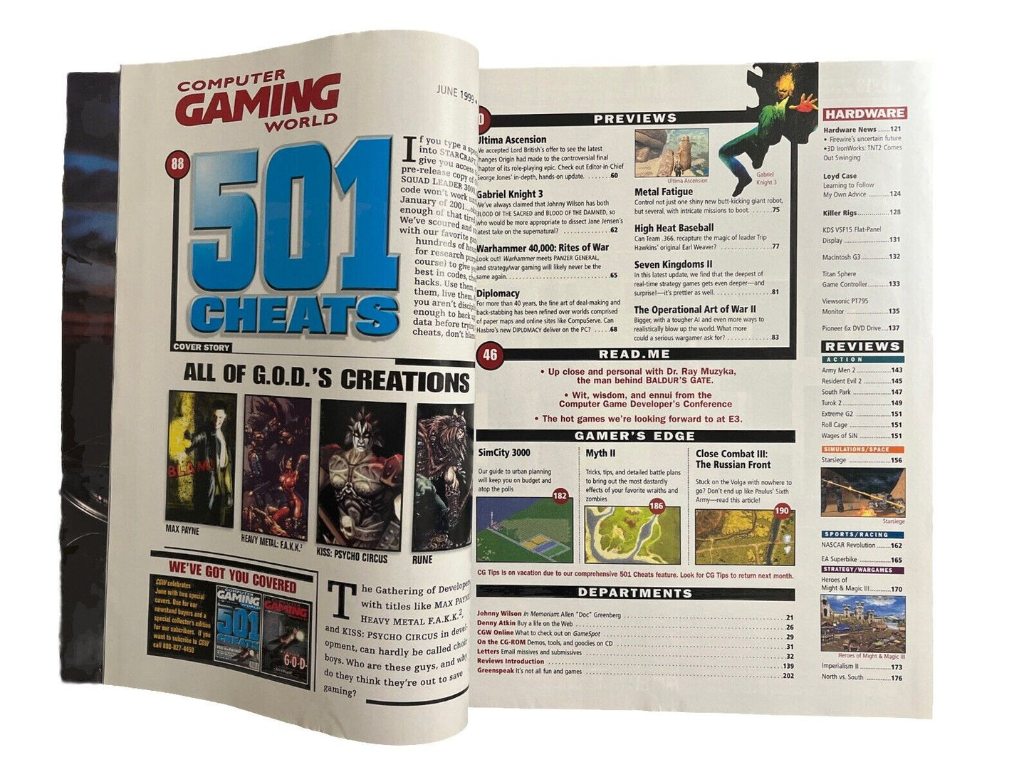 Collectable Computer Gaming World Magazine #179 June 1999 - Playing G.O.D.