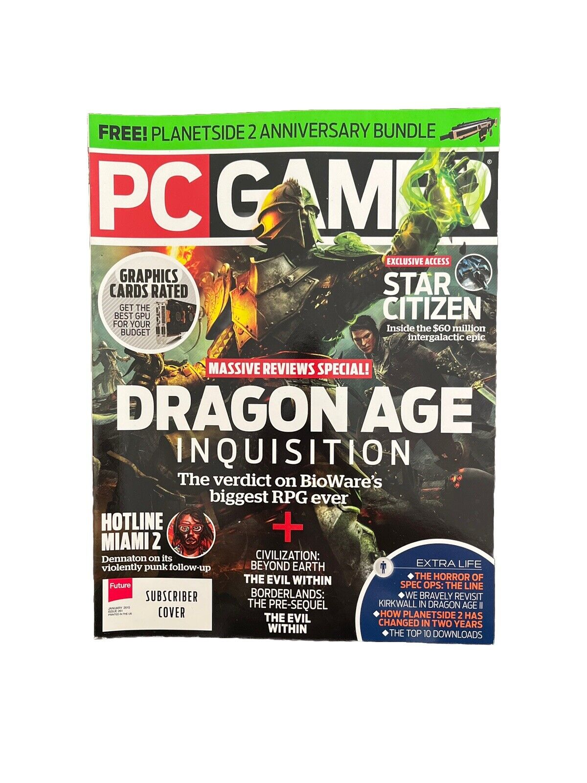 PC Gamer personal computer video game Magazine Dragon Age #261 January 2015