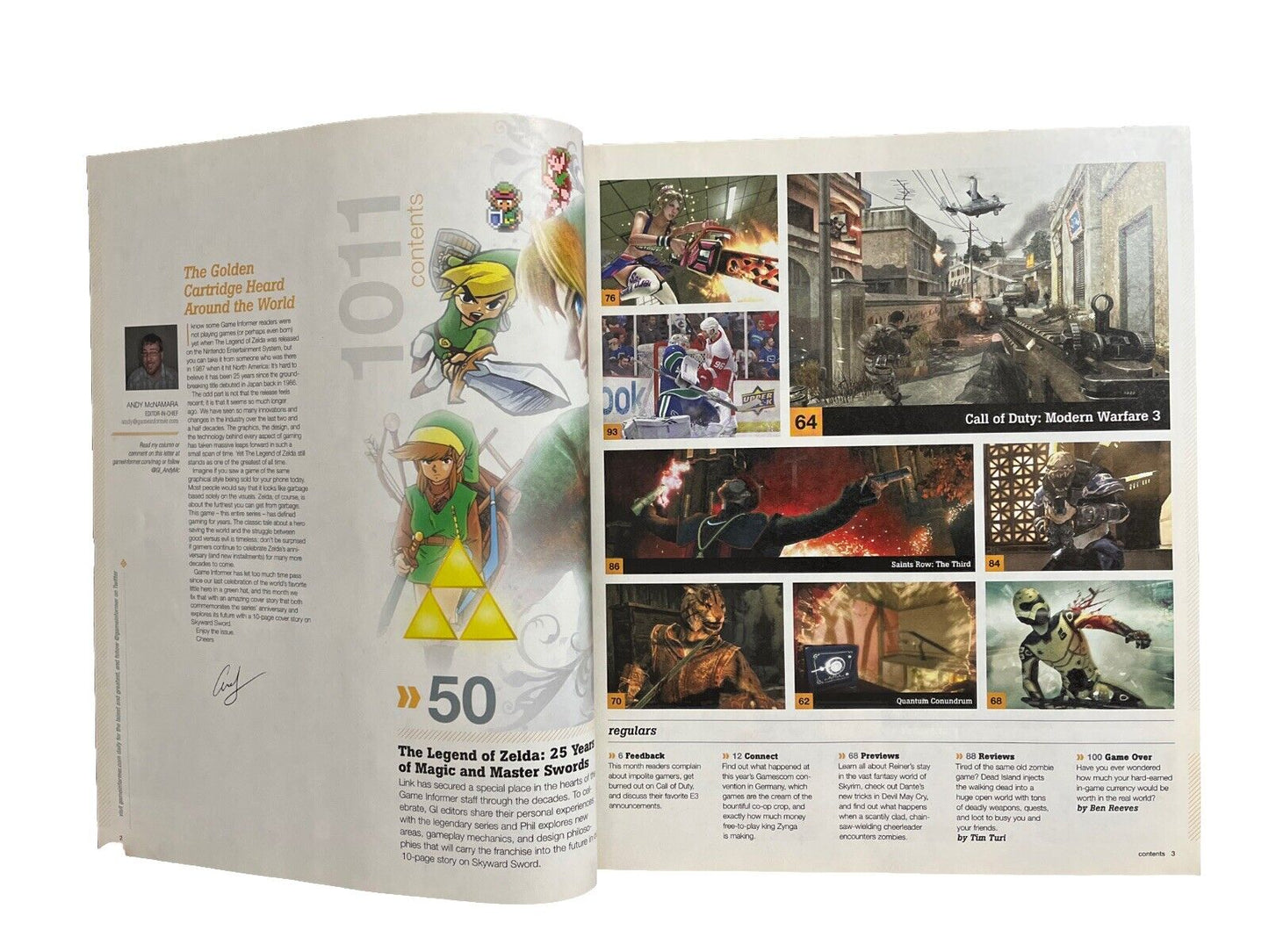 October 2011 Game Informer PC Game Magazine The Legend Of Zelda: Skyward Sword