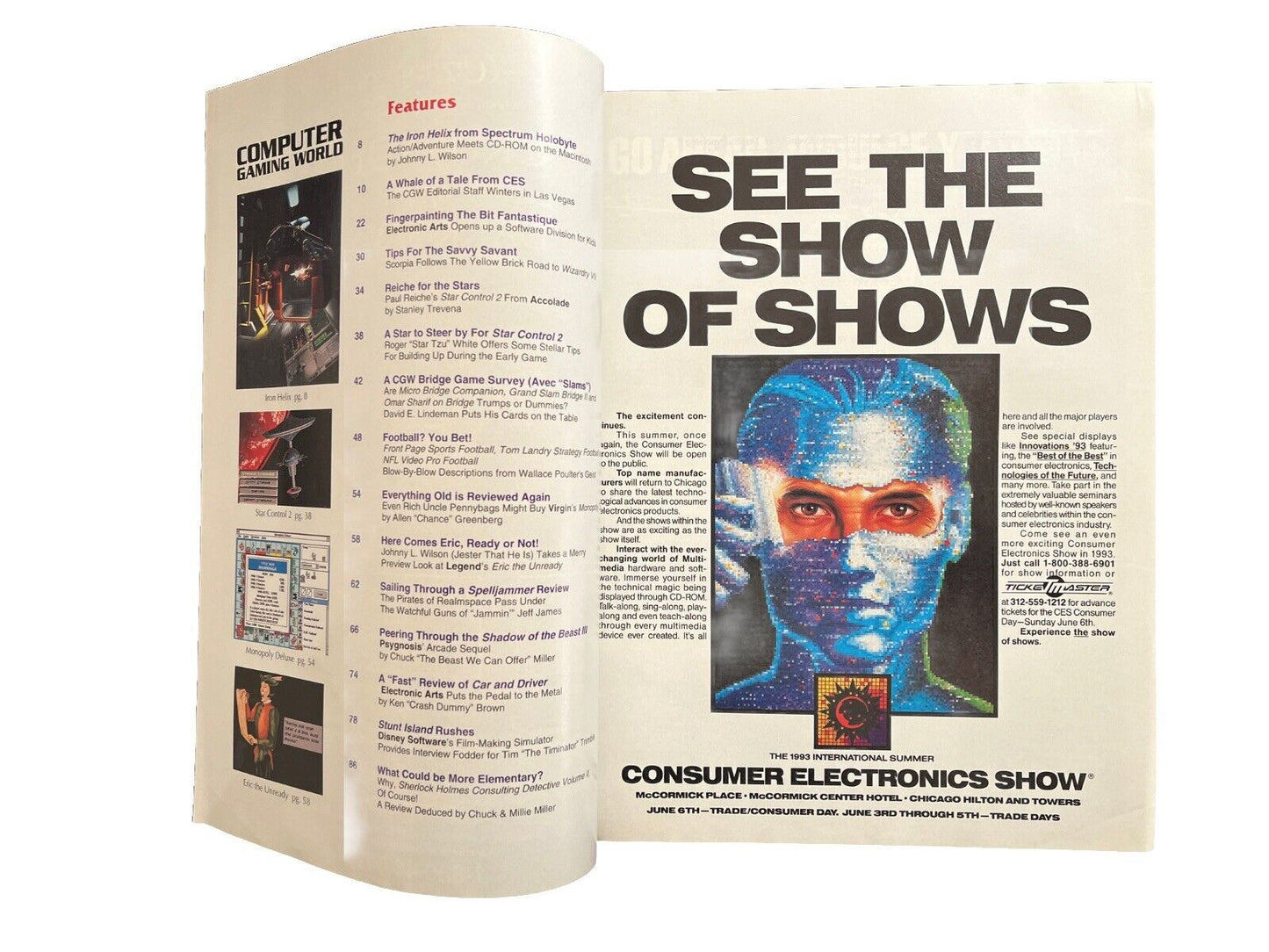 Computer Gaming World Strategy Magazine #104 Spectrum HoloByte’s The Iron Helix