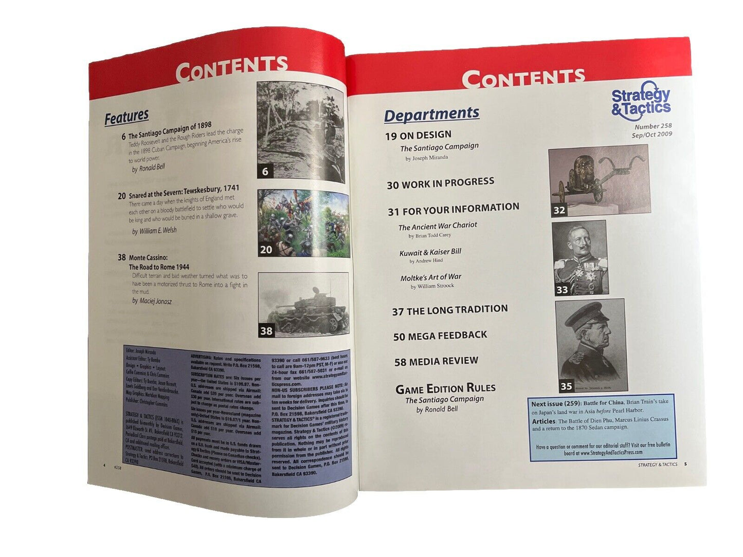 Strategy & Tactics Wargame Magazine #258 With Board Game - The Santiago Campaign