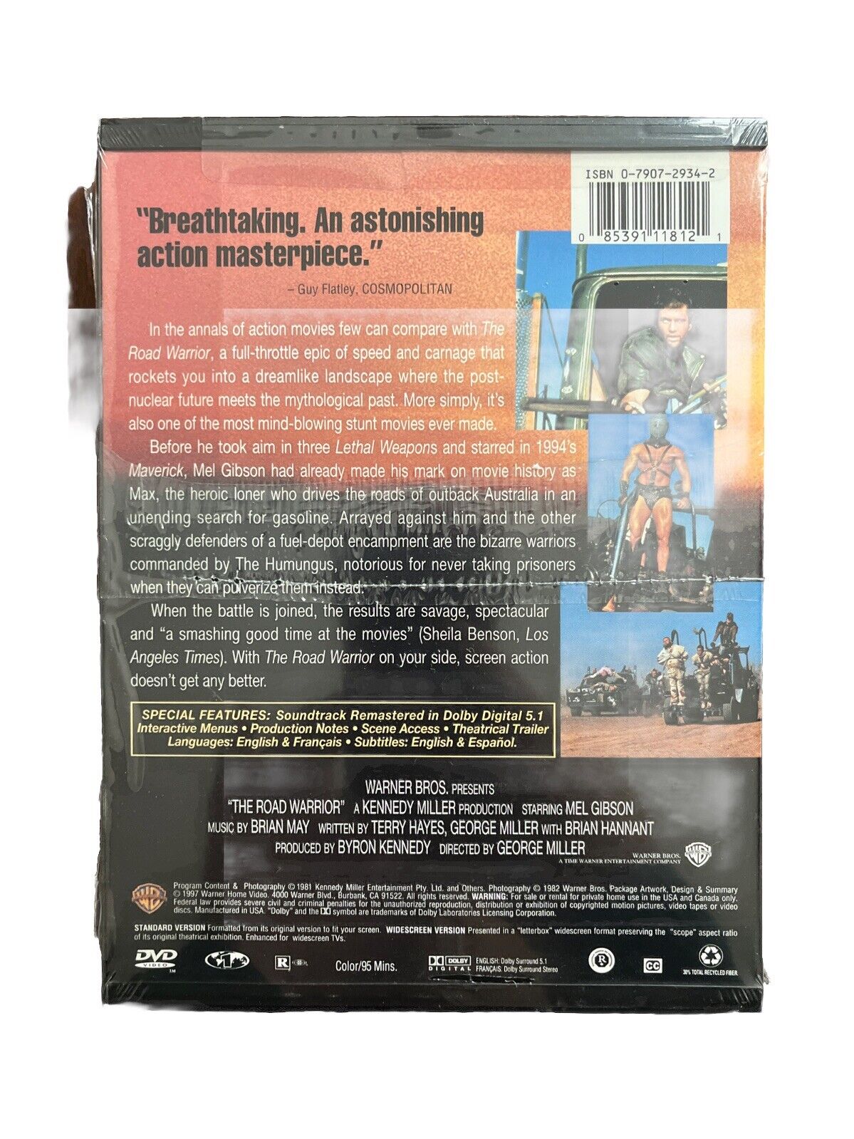 Vintage Collectable Movie Road Warrior (DVD, 1997, Standard and letterbox)