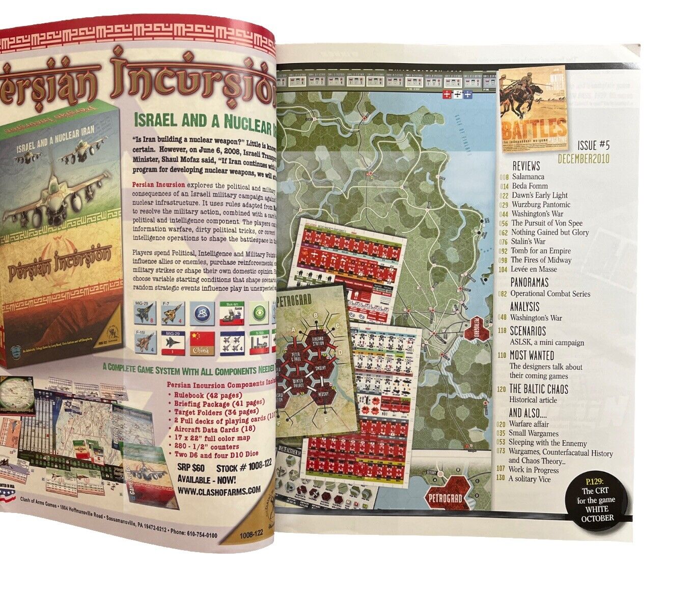 Battles Wargame Magazine #5 With Military History Tabletop Game - White October