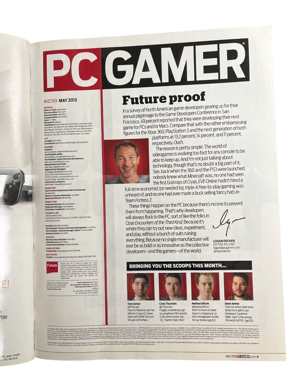 MAY 2013 PC GAMER #239 Vintage Computer video game magazine - MARVEL HEROES