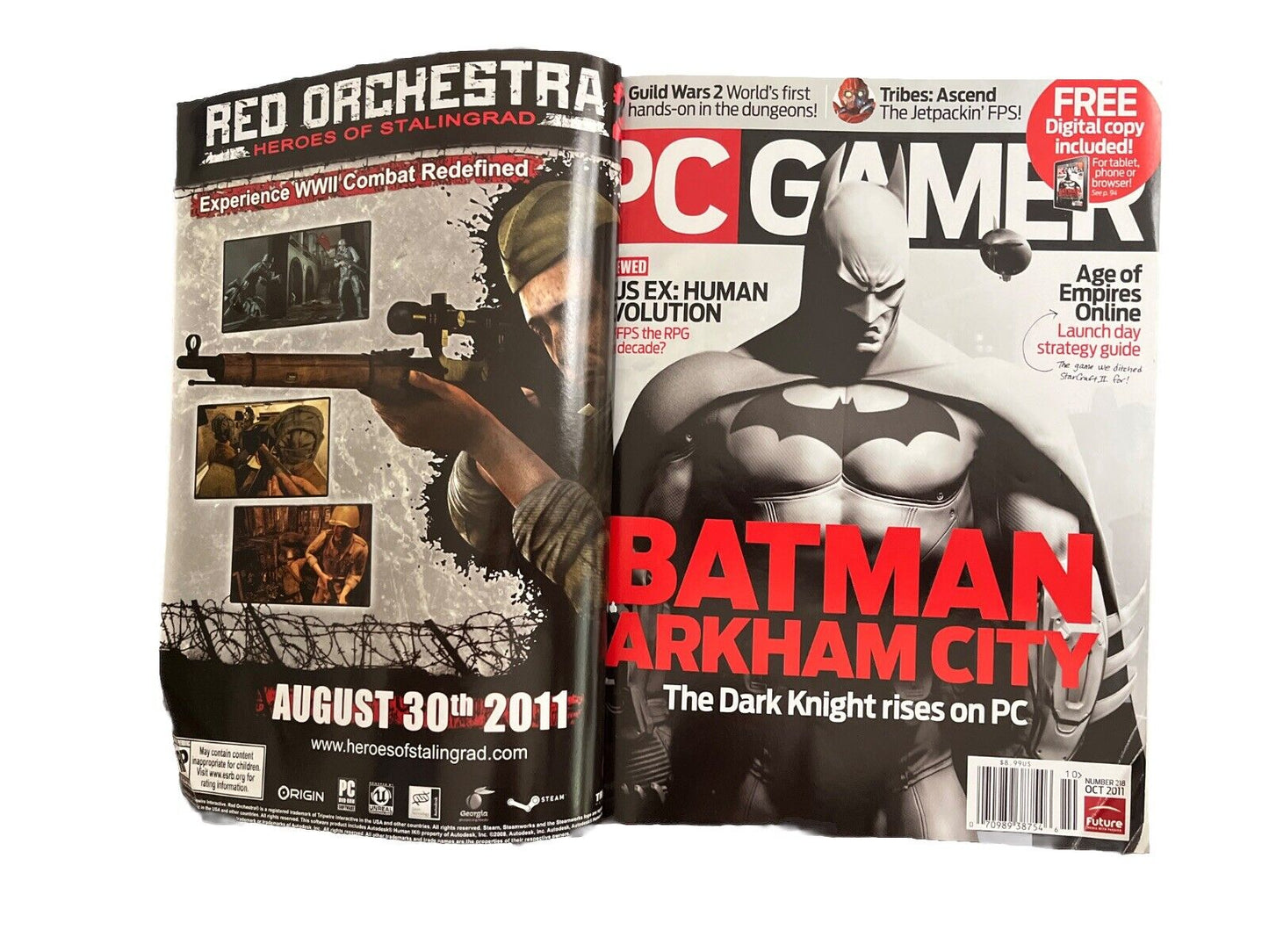 OCTOBER 2011 PC GAMER vintage Computervideo game magazine #218 - RED ORCHESTRA 2