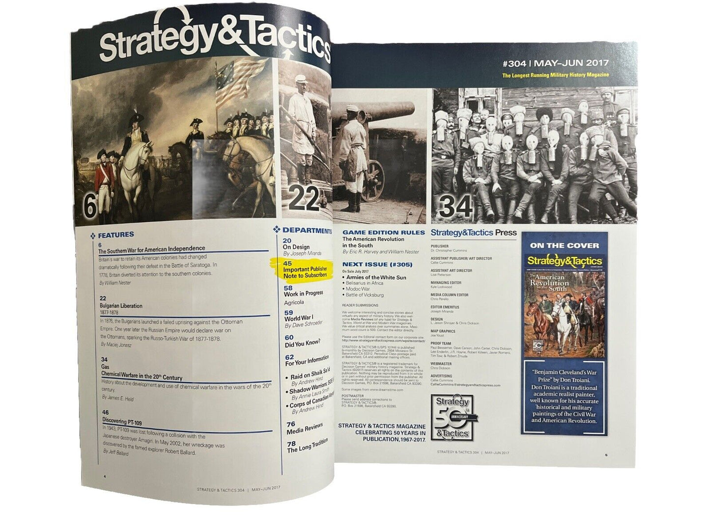 Strategy & Tactics Magazine #304 With History Board Game The American Revolution