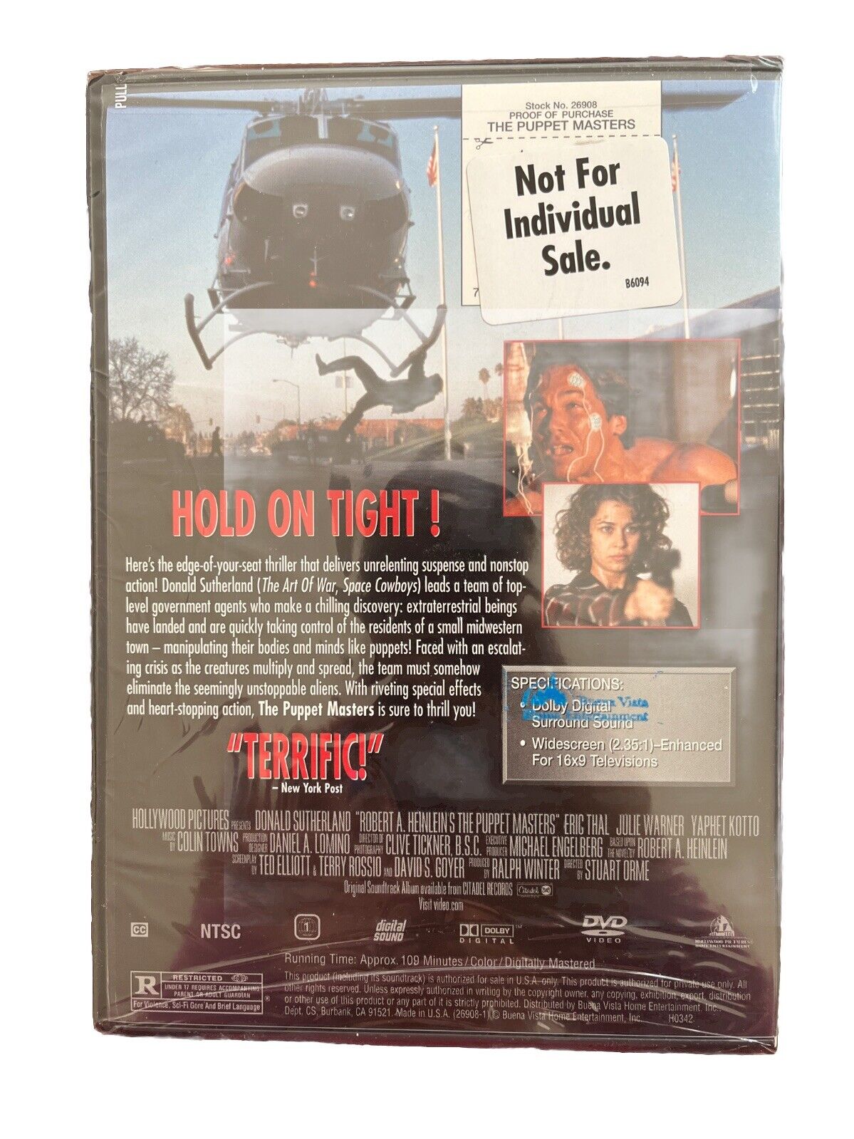 Collectable Movie The Puppet Masters (DVD, Hollywood Pictures) Donald Sutherland