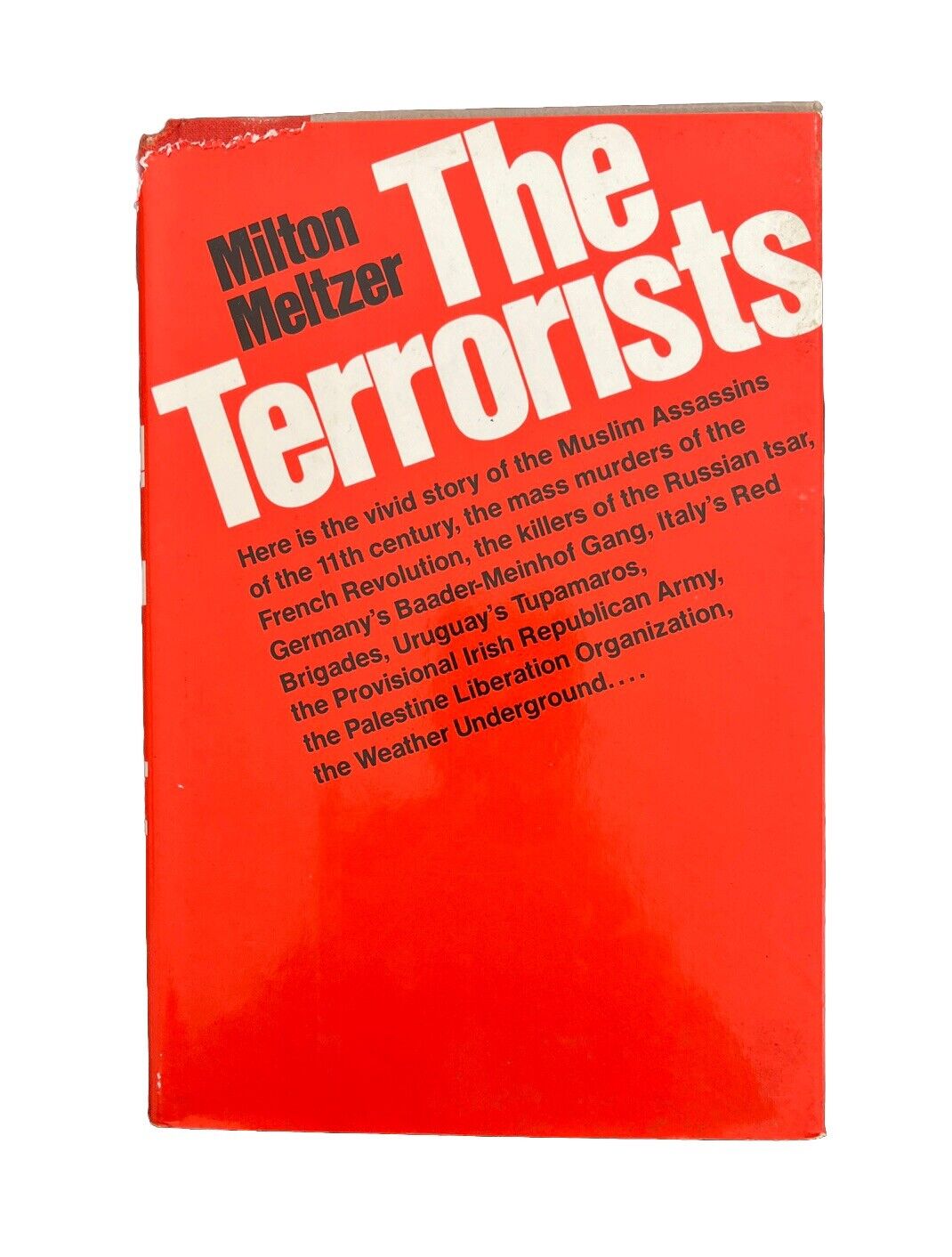 Classic Collectable Historical Book The Terrorists by Milton Meltzer
