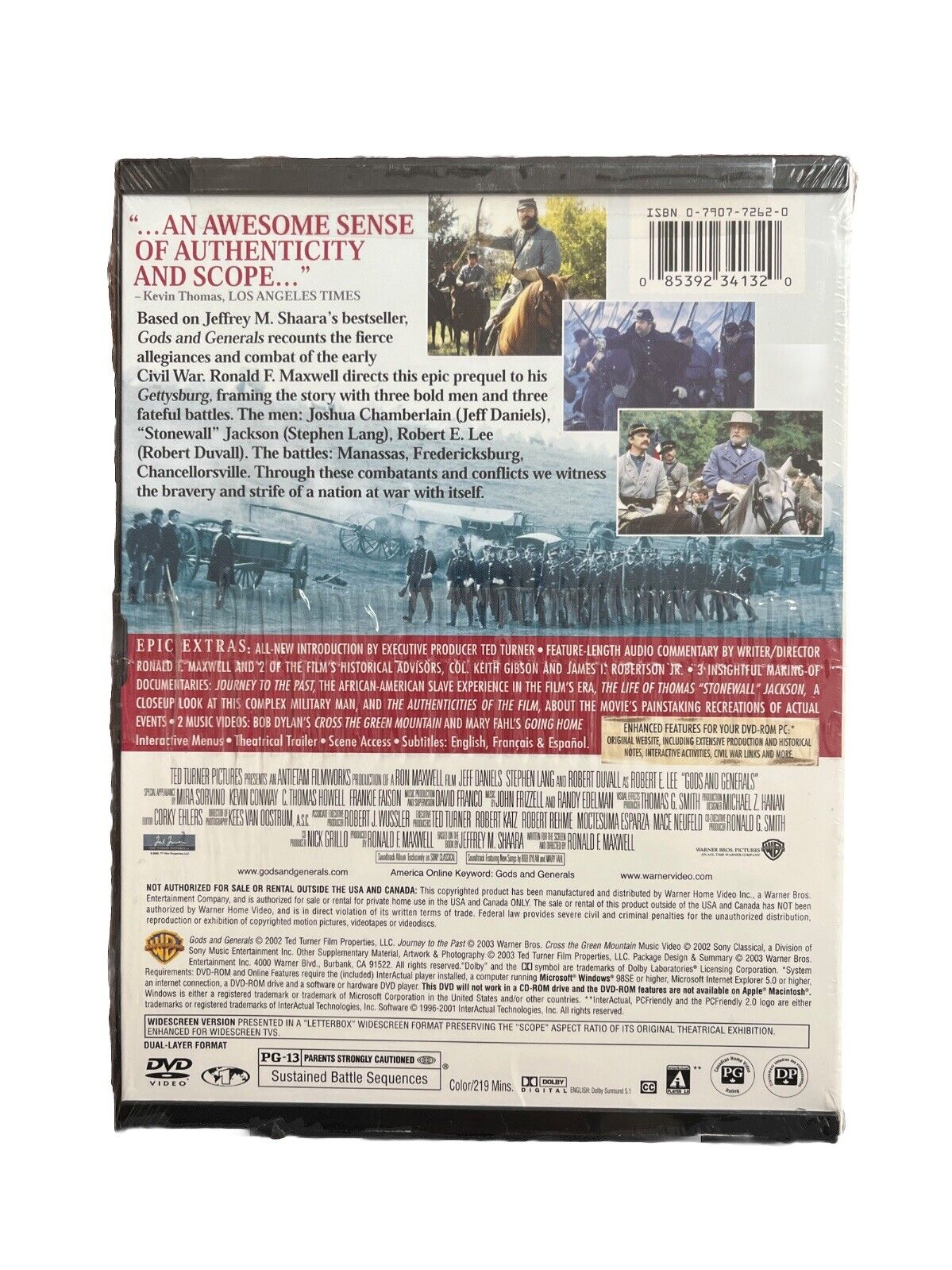 Vintage Collectable Movie Gods and Generals DVD (2003, Widescreen) Robert Duvall