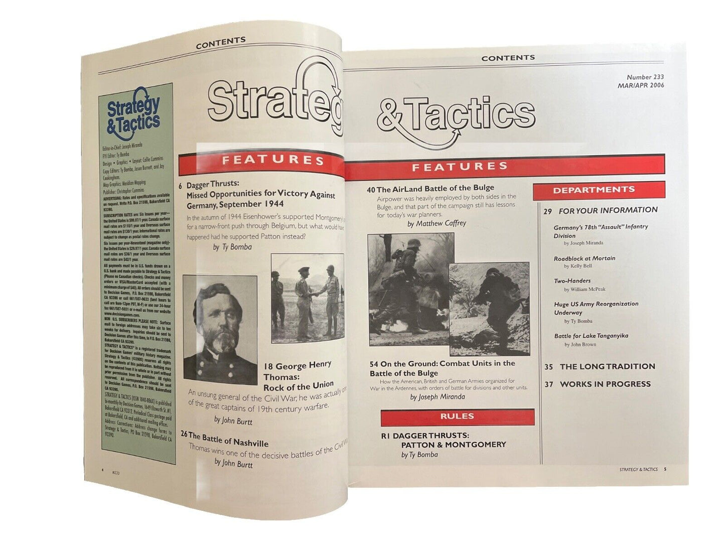 Strategy & Tactics War Game Magazine #233 With History Board Game Dagger Thrusts