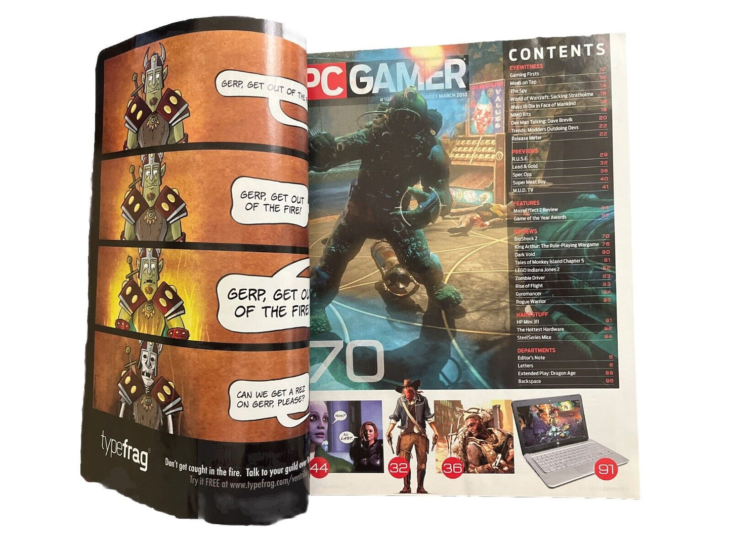 March 2010 PC GAMER #198 Computer Video Game Magazine -Mass Effect 2 - Demo Disc