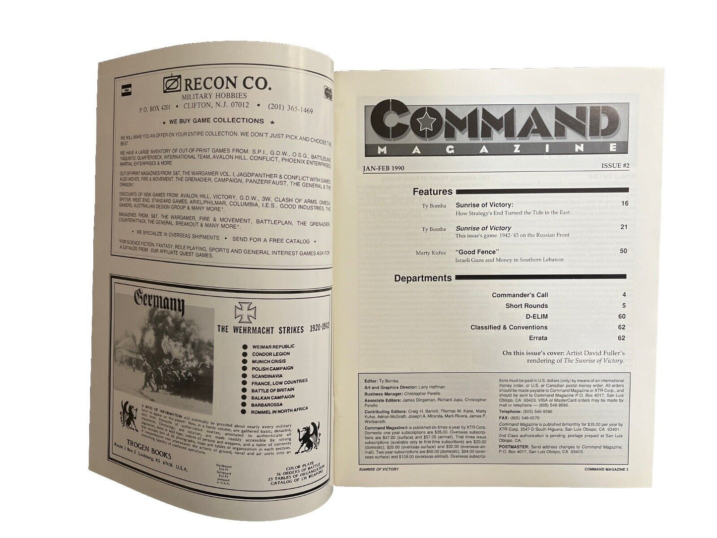 XTR Collectable Command Wargaming Magazine #2 Jan-Feb 1990 - Sunrise of Victory