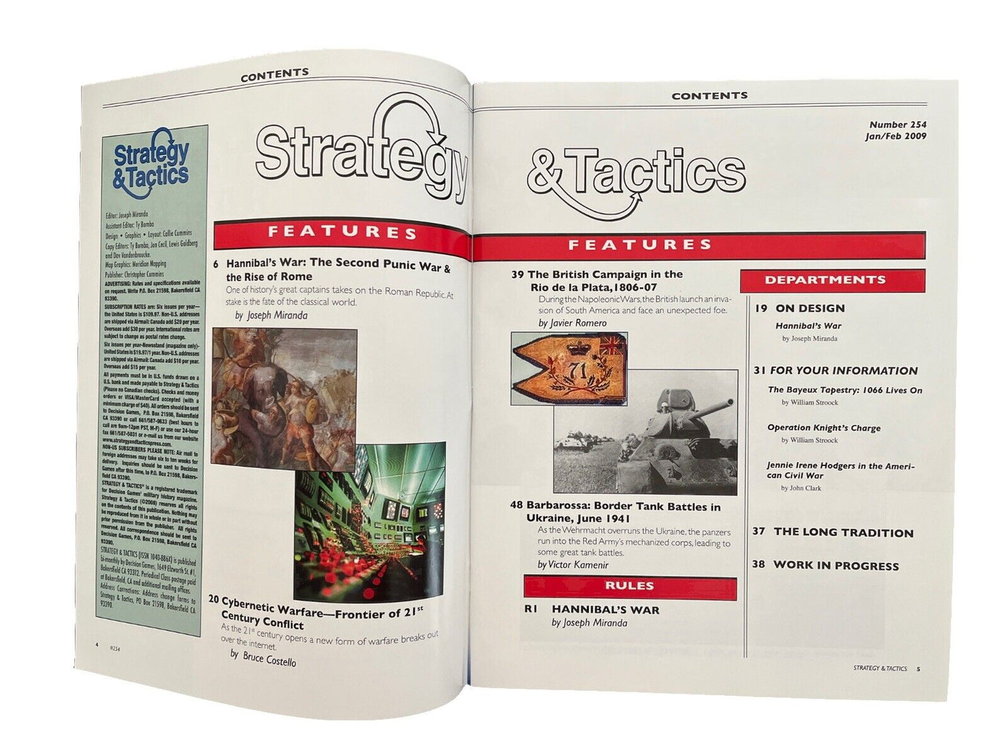 Strategy & Tactics Wargame Mag #254 With History Board Game - Hannibal’s War