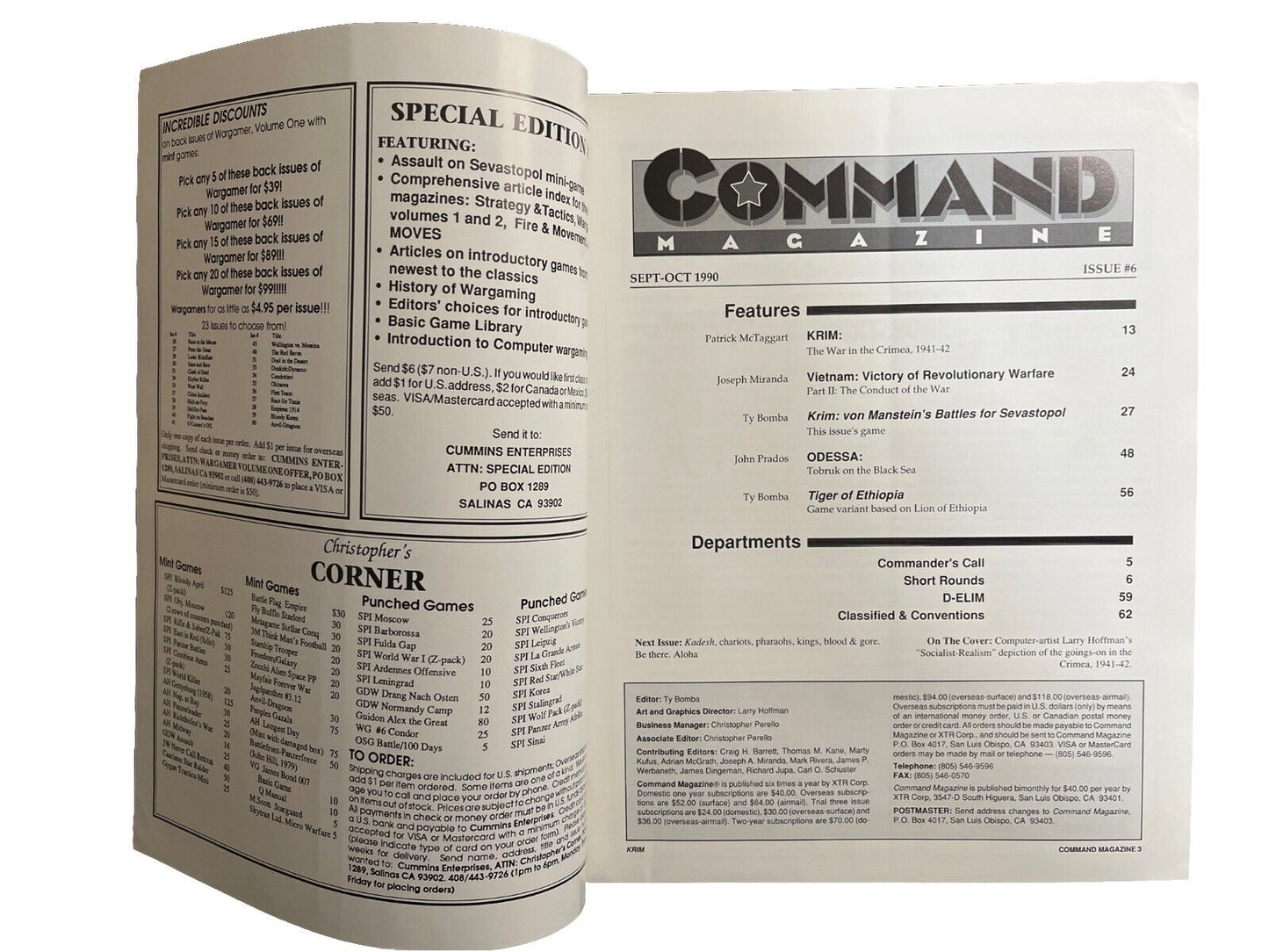 XTR Vintage Collectable Command Wargaming Magazine #6 Sept-Oct 1990 - Krim