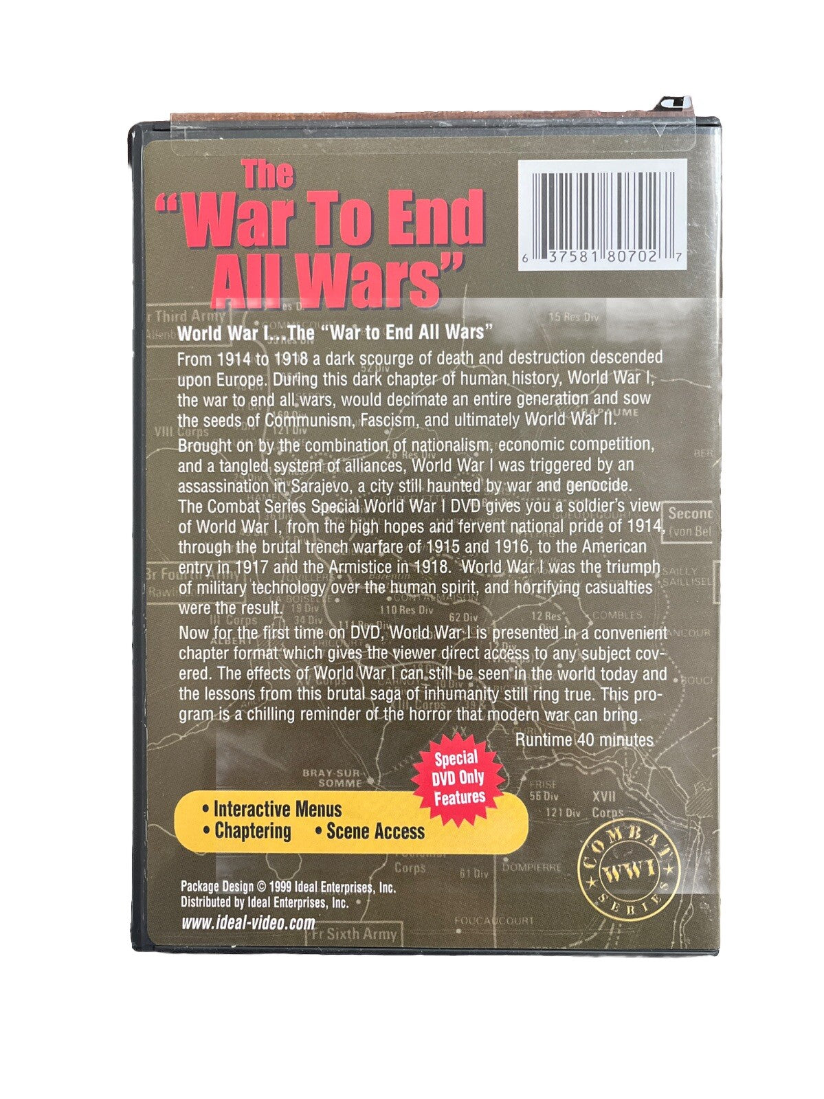 Classic War Movie DVD World War I-The War to End All Wars Collector's Edition