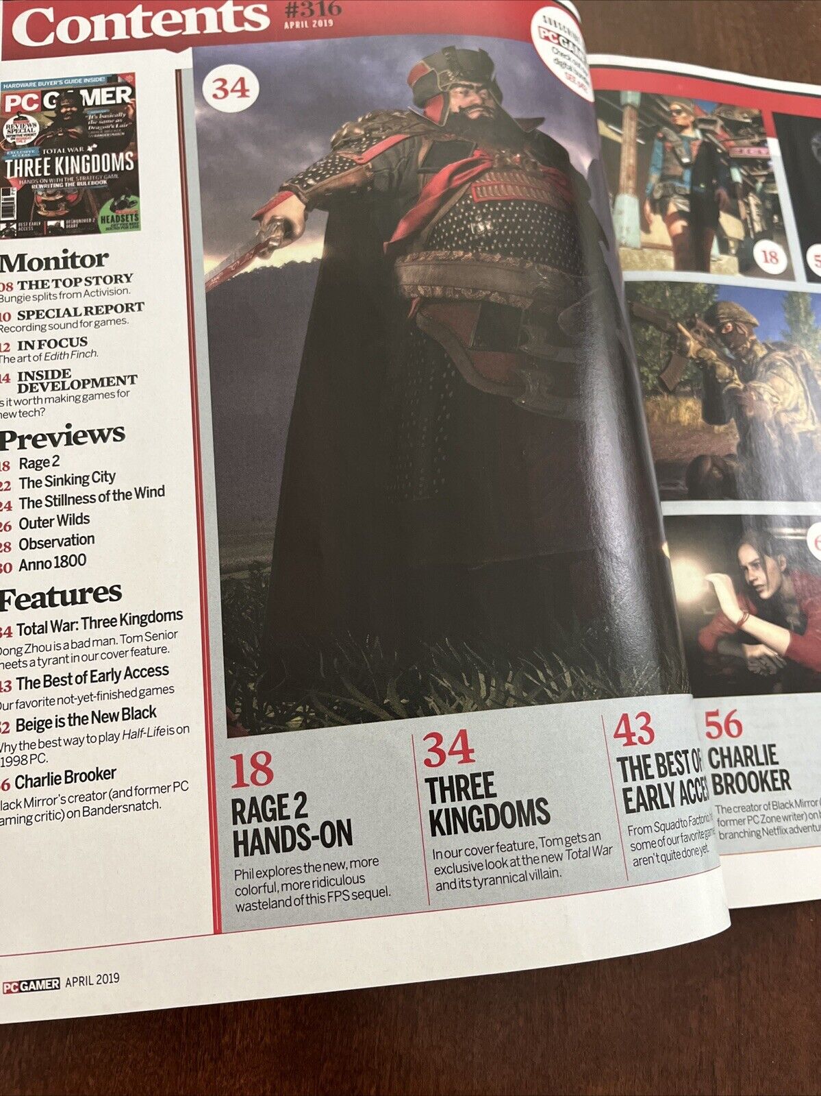 Pc Gamer Magazine April 2019 #316 Three Kingdoms Total War Resident Evil 2