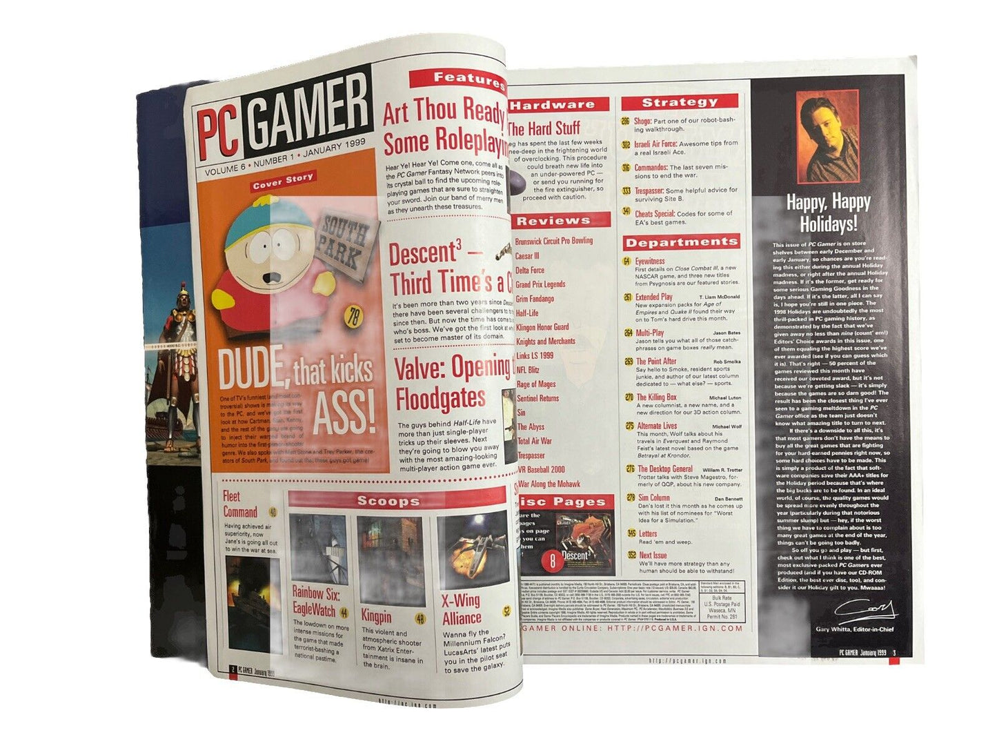 Vintage Collectable PC GAMER Magazine Vol.6 No.1 January 1999 - South Park Game