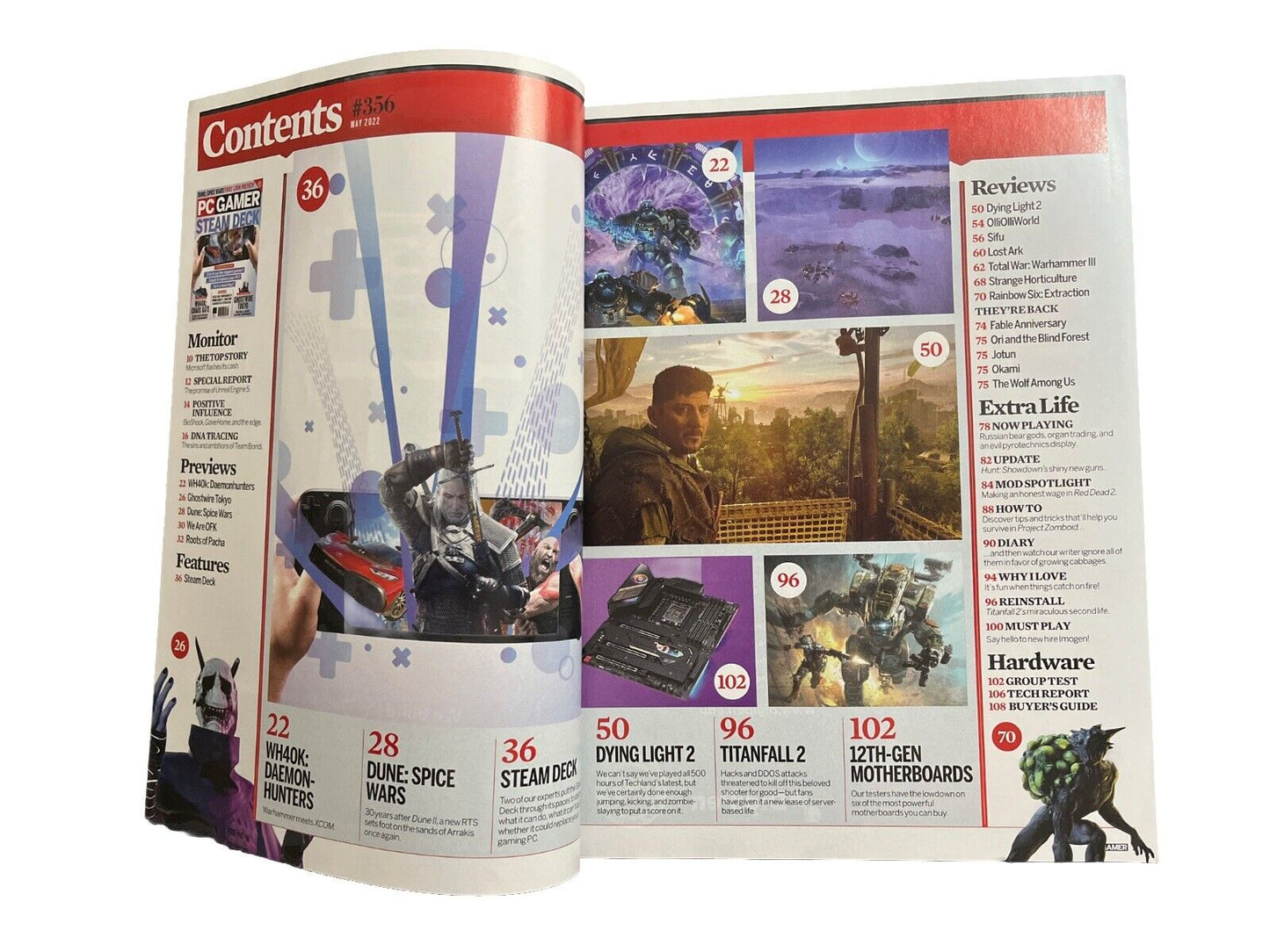 May 2022 #356 PC Gamer Online Offline Computer Video Game Magazine - Steam Deck