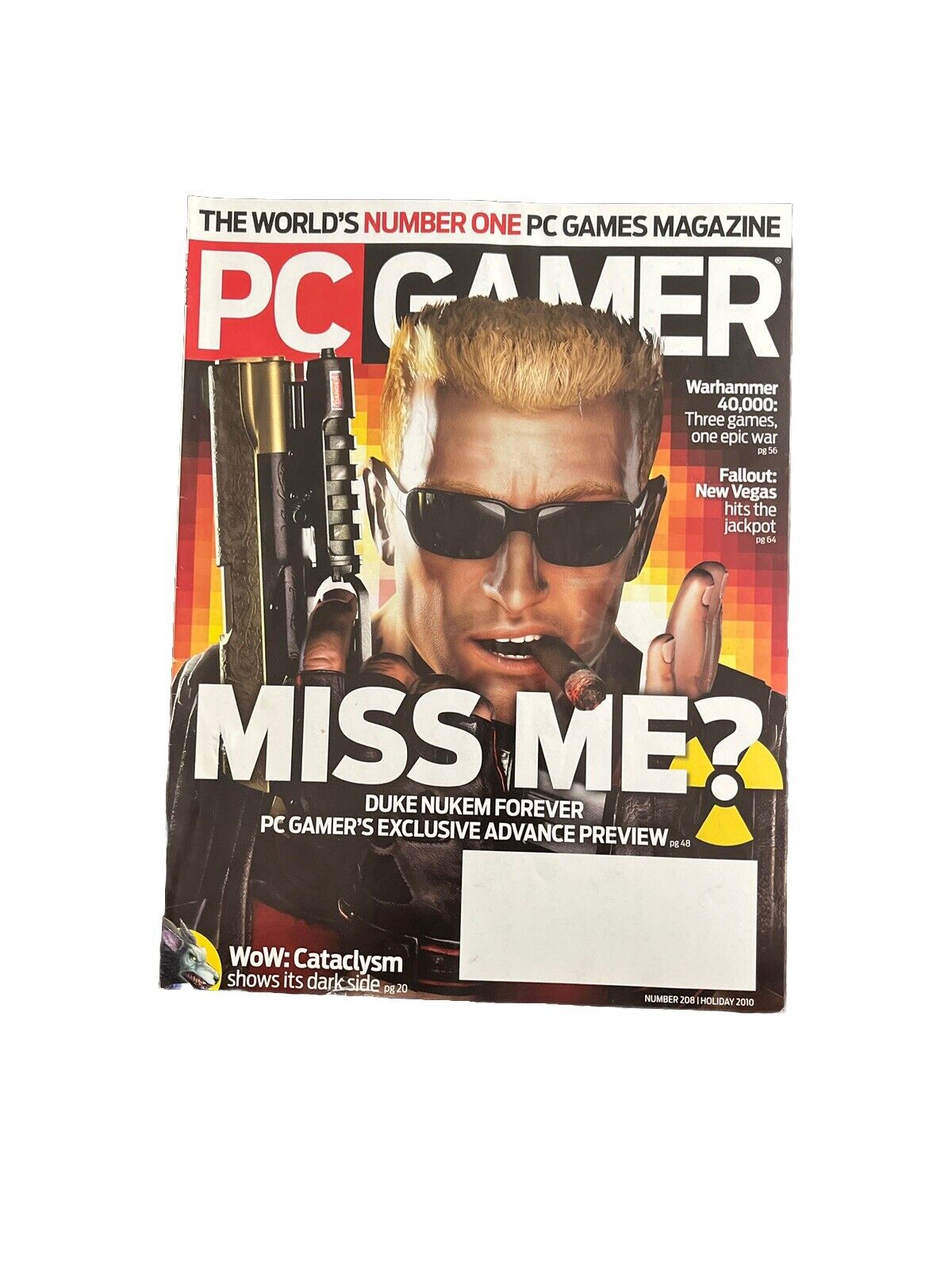 HOLIDAY 2010 PC GAMER #208 Vintage video game magazine - DUKE NUKEM Forever