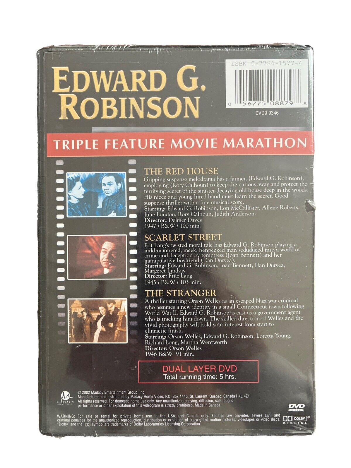 Edward G. Robinson DVD Triple Feature: The Red House Scarlet Street The Stranger