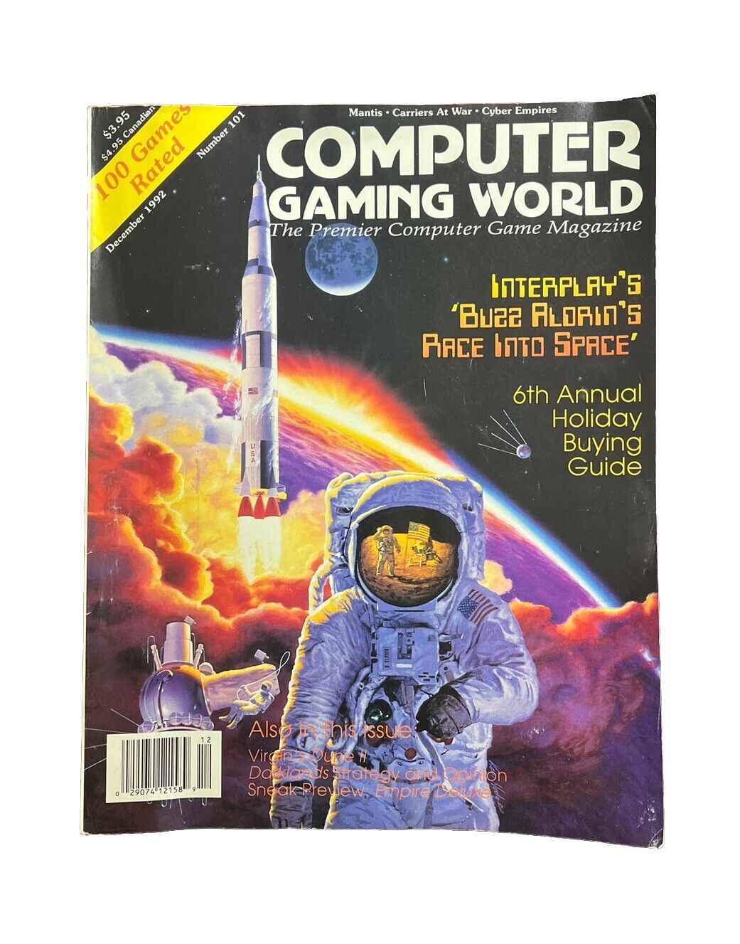 Computer Gaming World PC Game Magazine #101 Dec 1992 Race Into Space