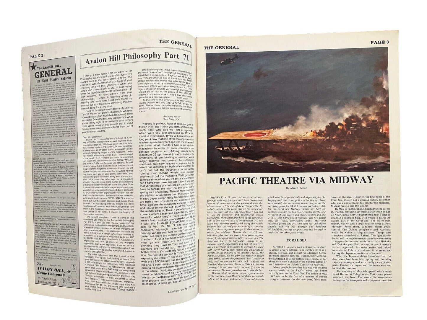 Avalon Hill General Collectable Vintage Game Magazine Vol.15 #5 - Midway