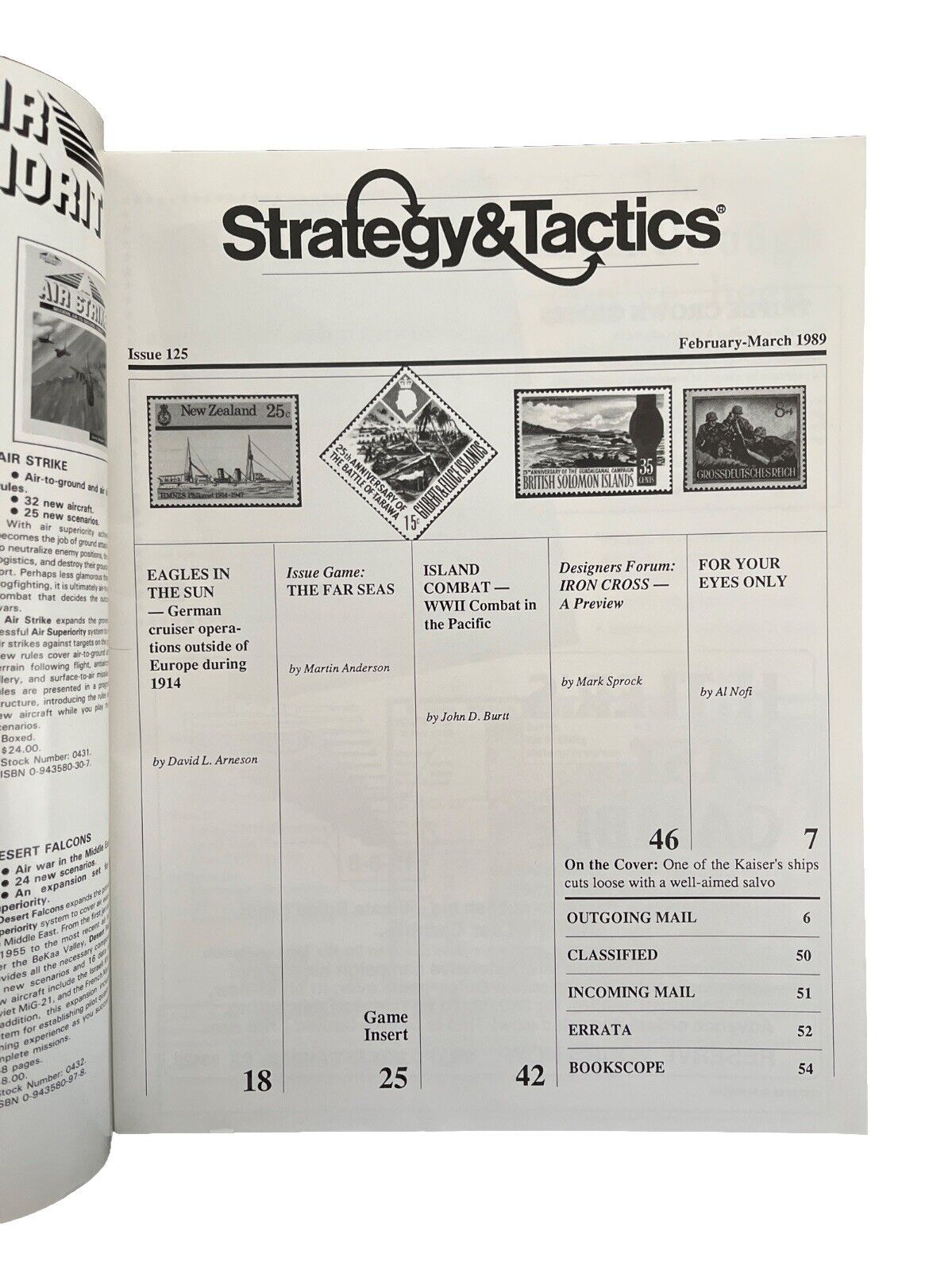 Strategy & Tactics Wargame Magazine #125 The Far Seas German Cruiser Operations