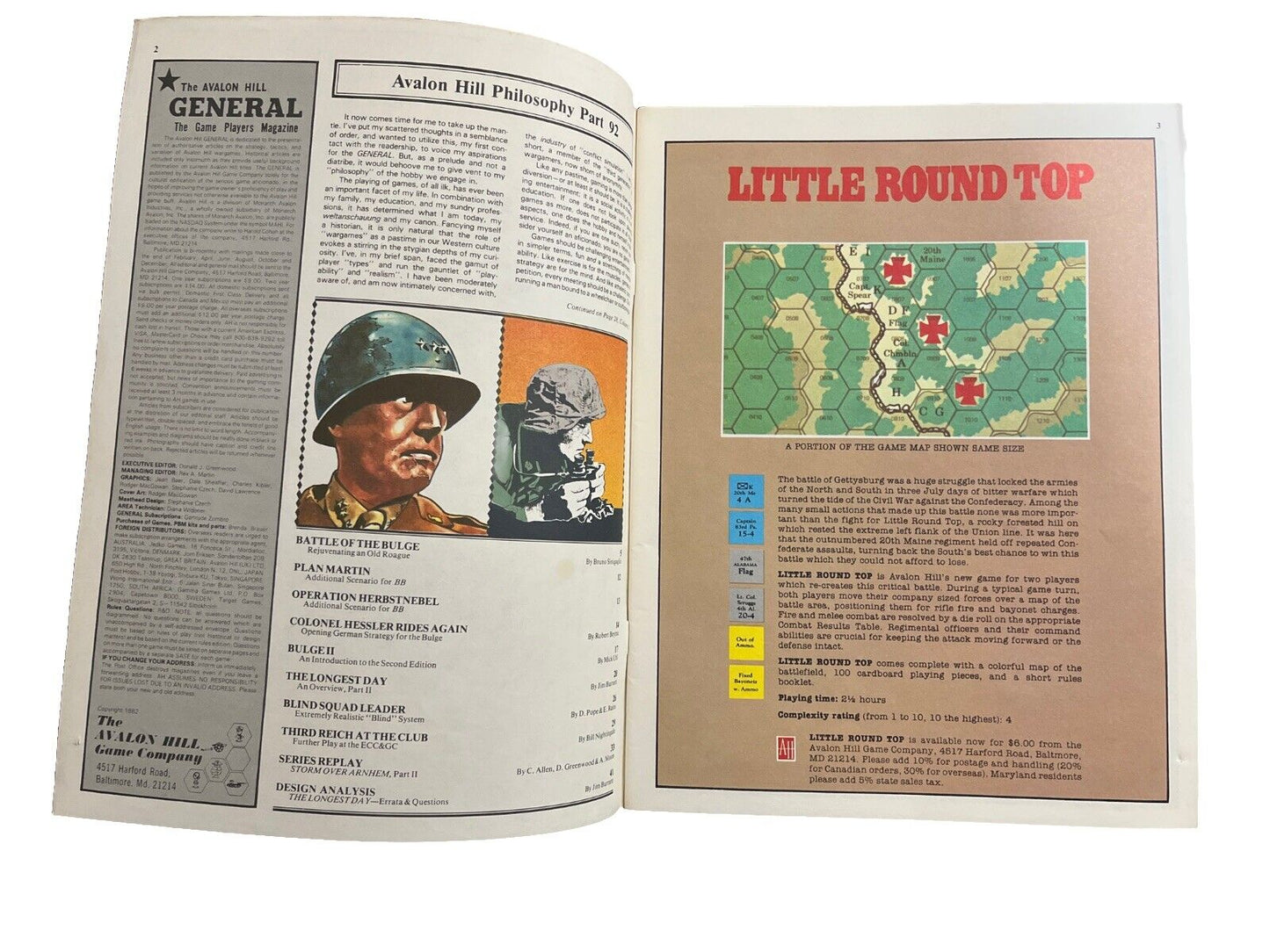 THE AVALON HILL GENERAL Magazine JULY-AUGUST 1982 VOL 19 #2 Battle Of The Bulge