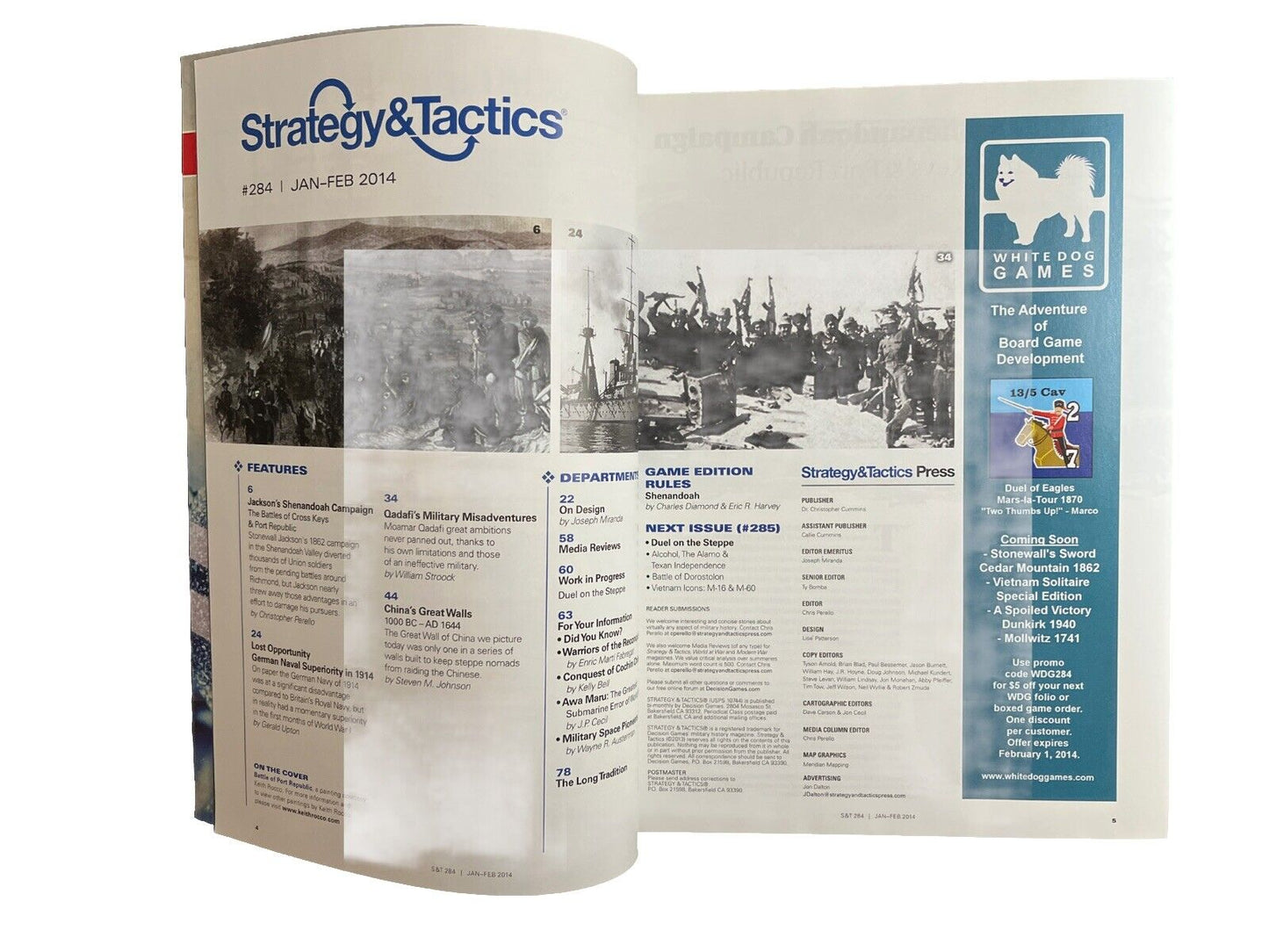 Strategy & Tactics Wargame Magazine #284 With Historical Board Game - Shenandoah