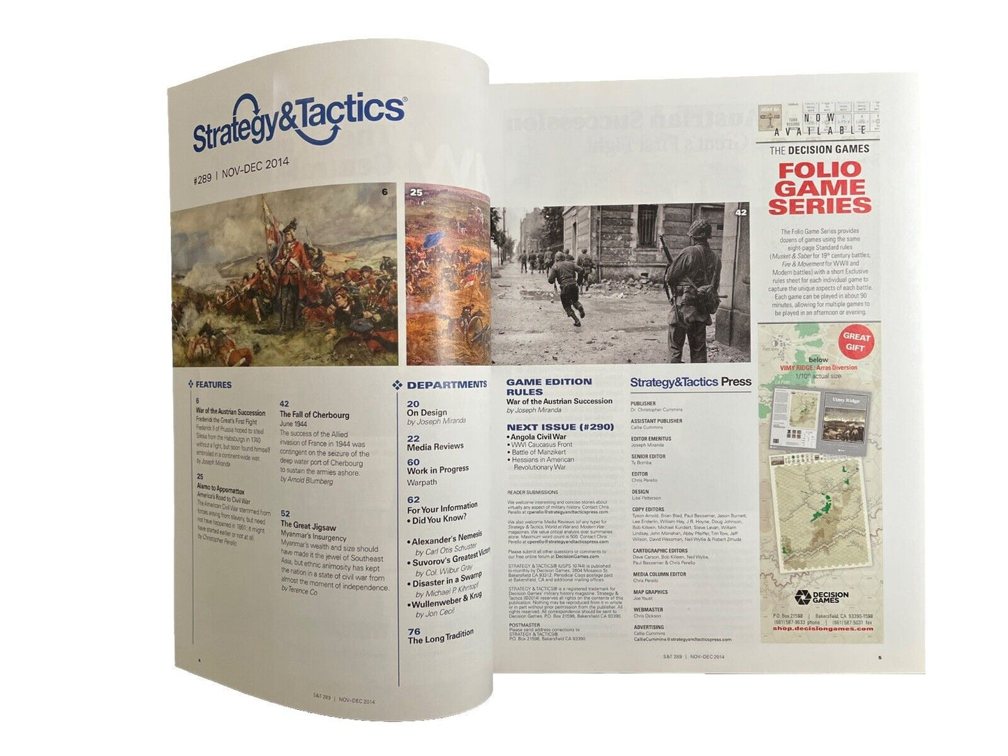 Strategy & Tactics Wargame Mag #289 With Board Game - War Of Austrian Succession