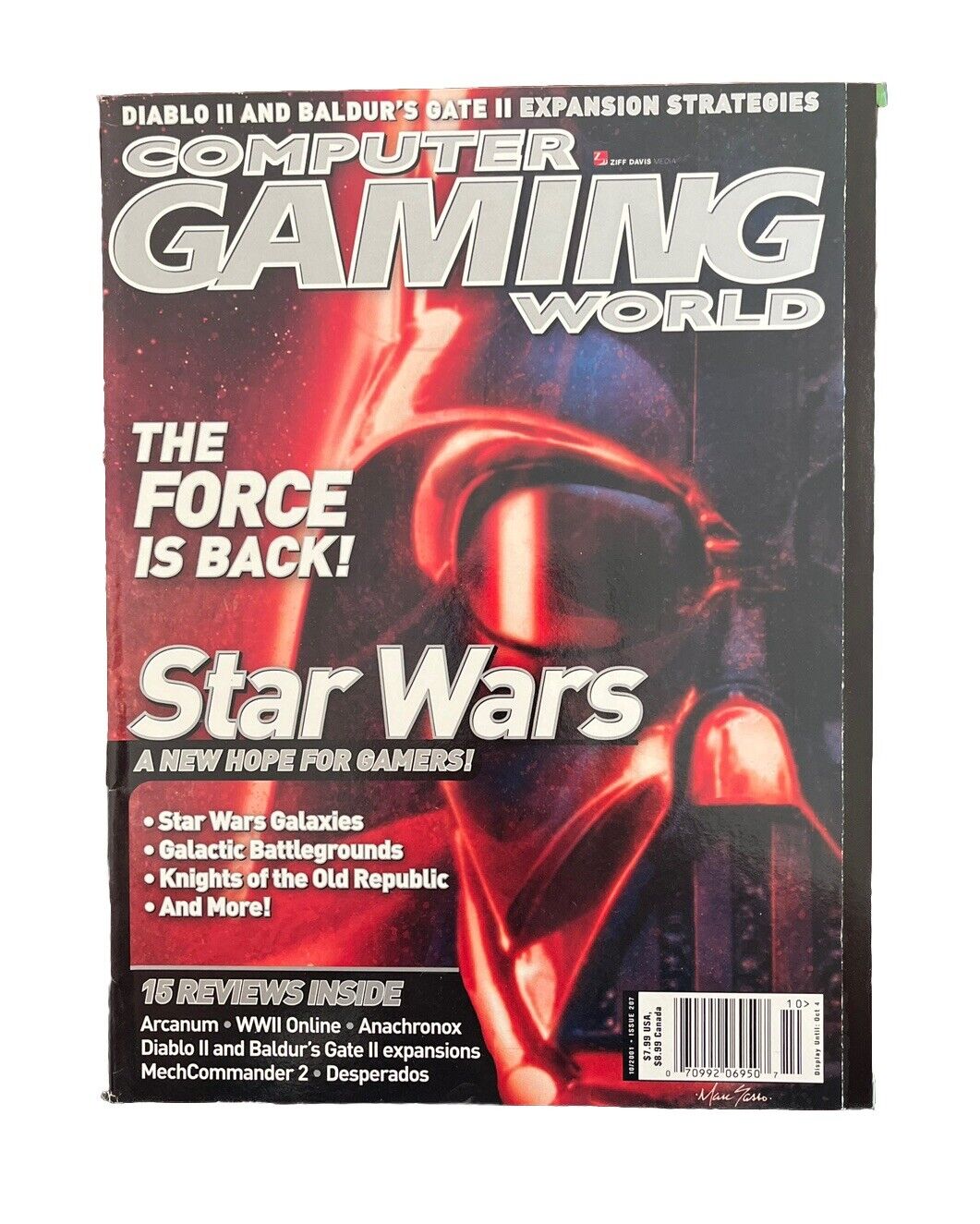 Vintage Collectable Computer Gaming World Magazine #207 October 2001 - Star Wars