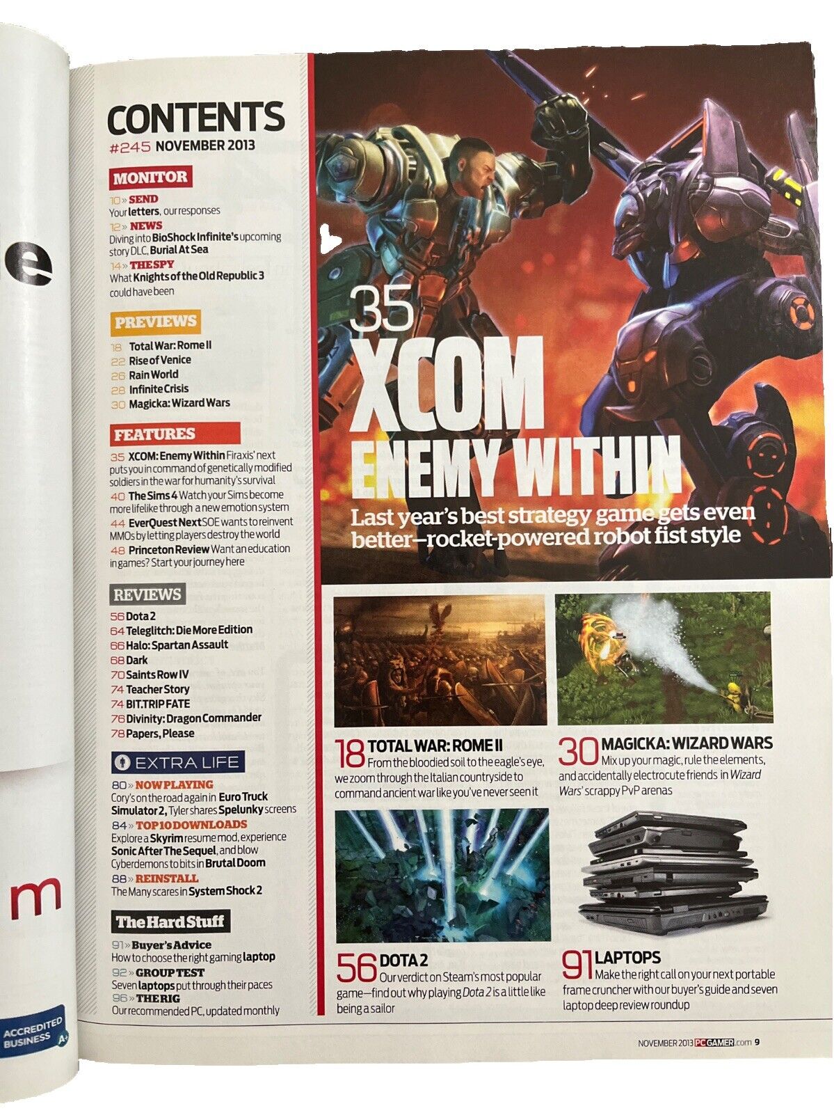 PC Gamer Video Game magazine November 2013 #245 Xcom Enemy Within Saints Row IV