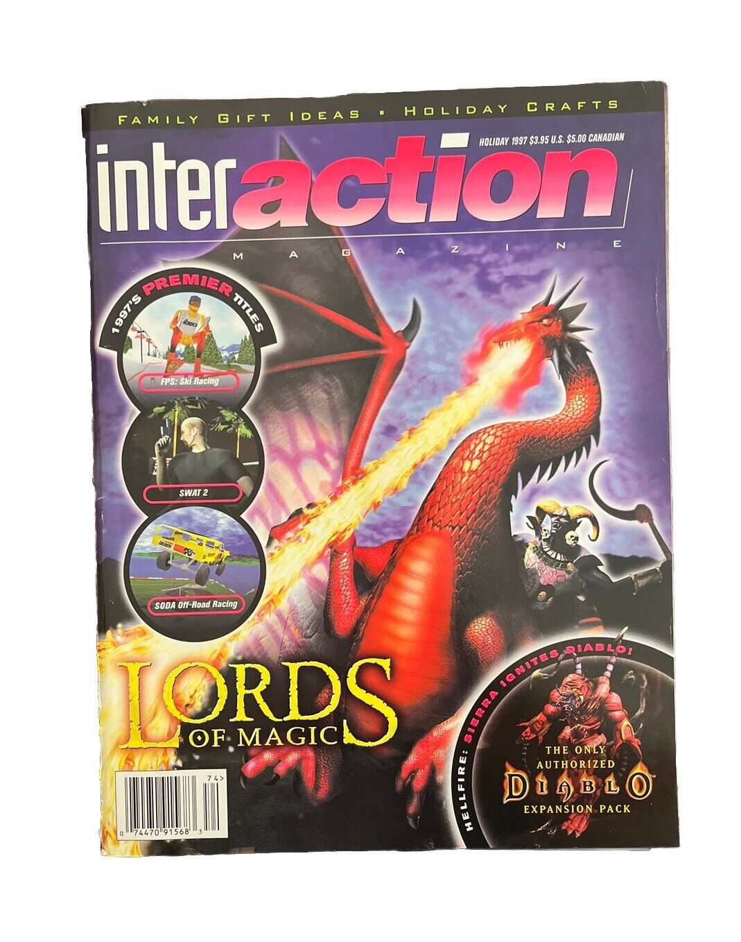 Vintage Interaction Magazine For Video Games Holiday 1997 - Lords Of Magic