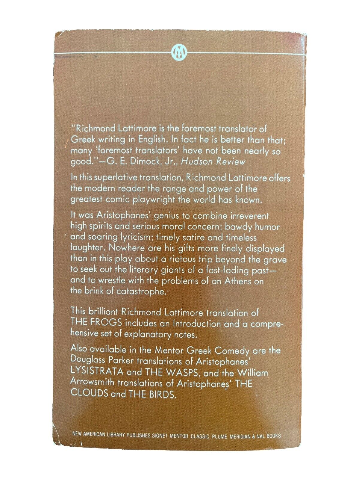 Classic Collectable Greek Comedy Play Book The Frogs By Aristophanes